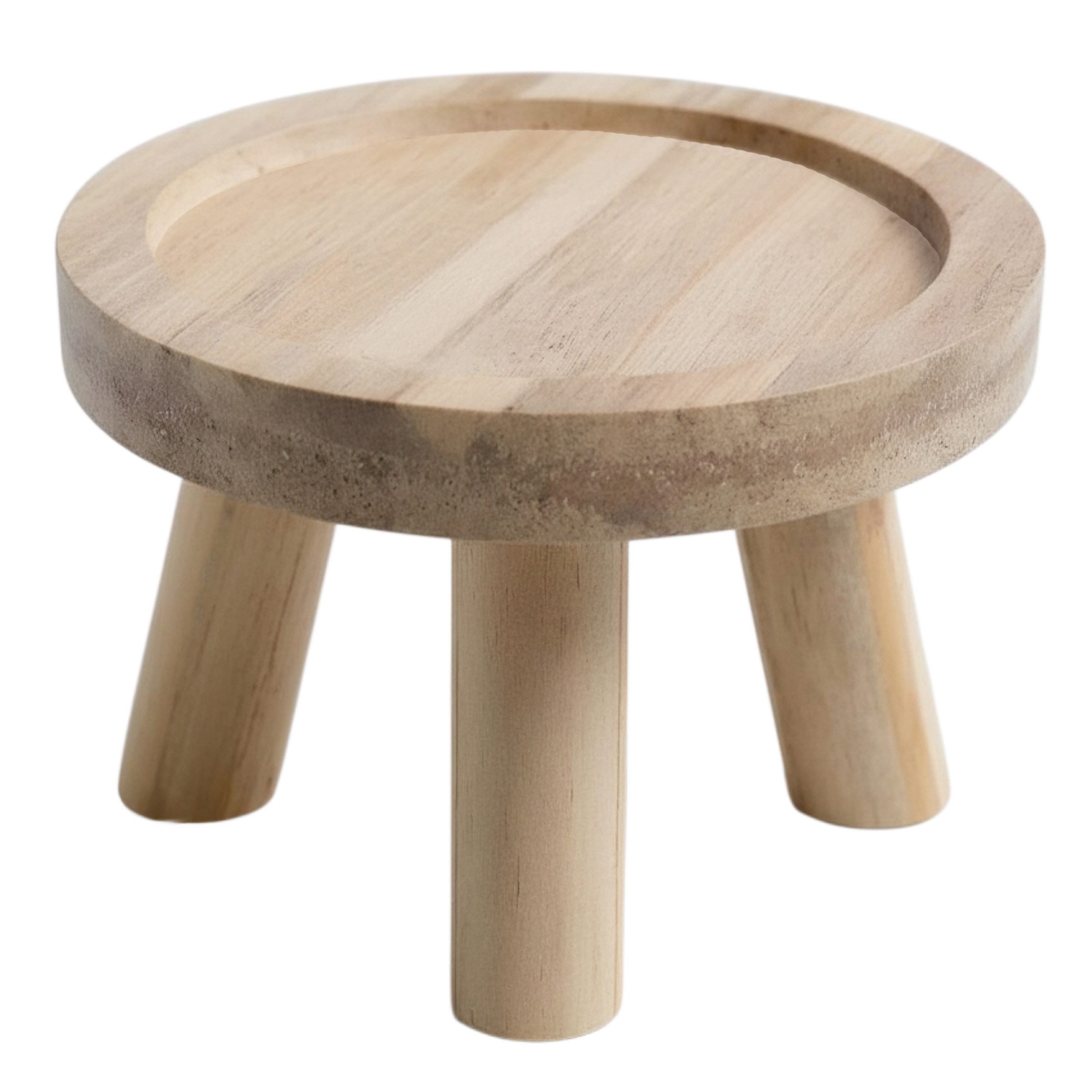 Spetebo Blumenhocker rund natur mit 3 Beinen - Ø 20 cm (Anzahl, 1 St., Stück), Stabiler Stand auf 3 Beinen