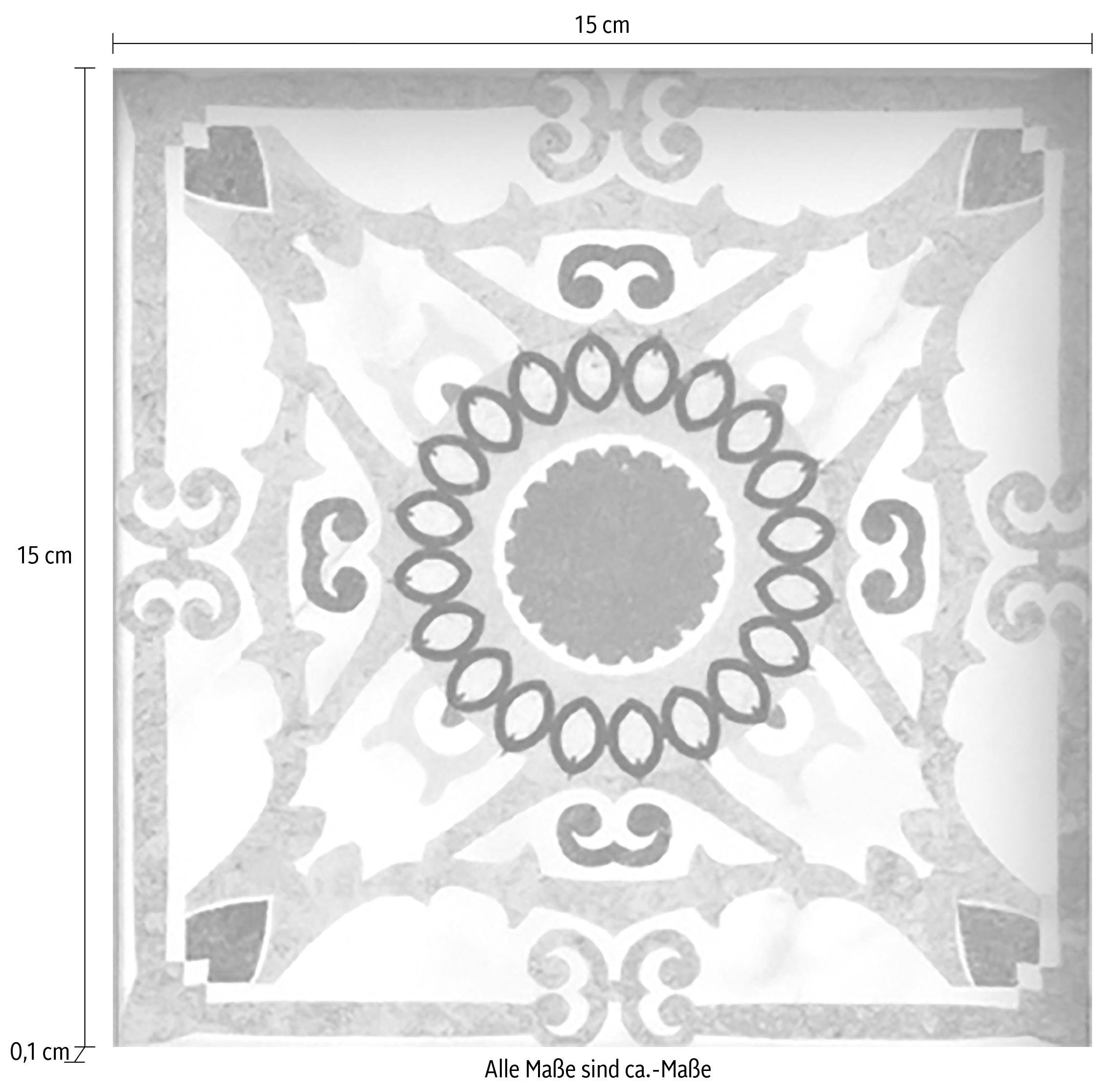 queence Fliesenaufkleber Mosaik Muster, Stickerfliesen, selbstklebend, Sticker, 12er Set