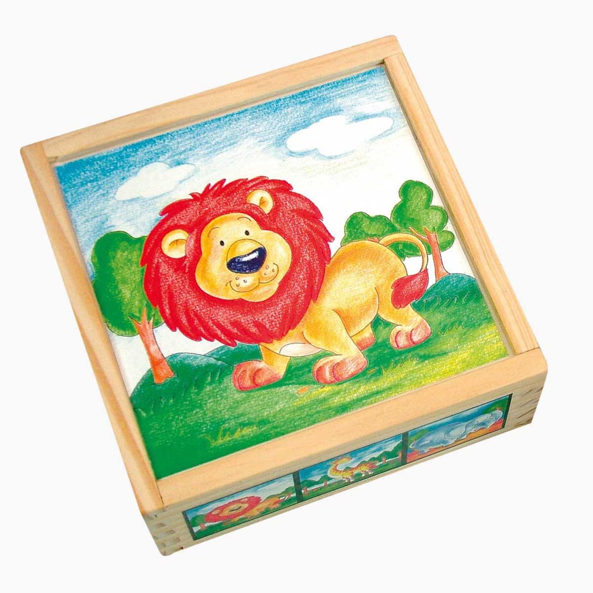 Bino & Mertens Würfelpuzzle Bilderwürfel Wildtiere Puzzle, 9-teilig, 9 Puzzleteile, Spielerisches Lernen