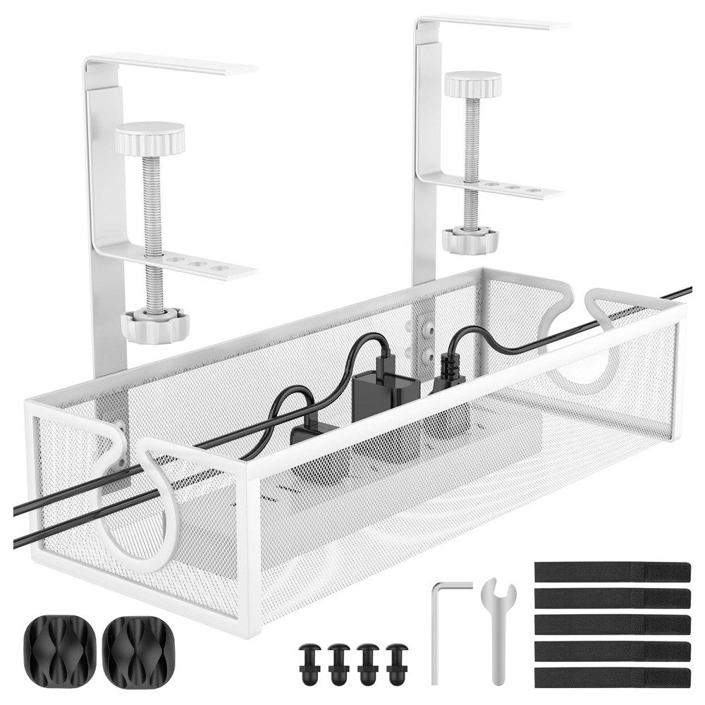 TUWENA Kabelkanal Kabelmanagement unter dem Schreibtisch, mit Klemme für Schreibtisch