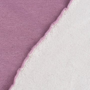 SCHÖNER LEBEN. Stoff Sweatstoff Lurex kuschelweich uni rosa 1,45m Breite, allergikergeeignet