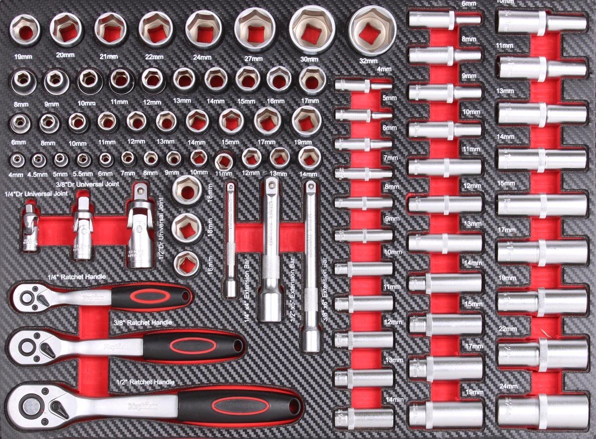 Thumbnail - Mephisto-Tools Werkzeugset, (Set), metrisch, inkl. Soft Inlay in Carbon-Optik passend zu WZW 71012