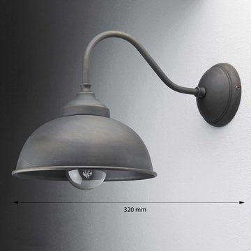 Licht-Erlebnisse Wandleuchte OSLO, ohne Leuchtmittel, Wandlampe Messing bronziert Premium Schlafzimmer Flur Wohnzimmer Lampe