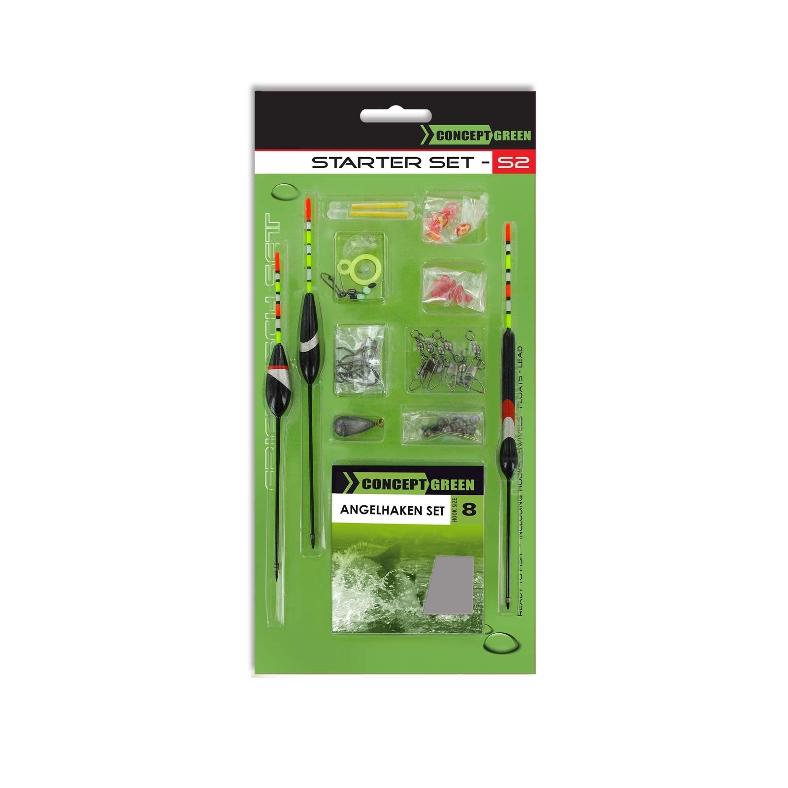 Angelcombo Green Jenzi Concept Starter-Set Jenzi Friedfisch Spinnrute,