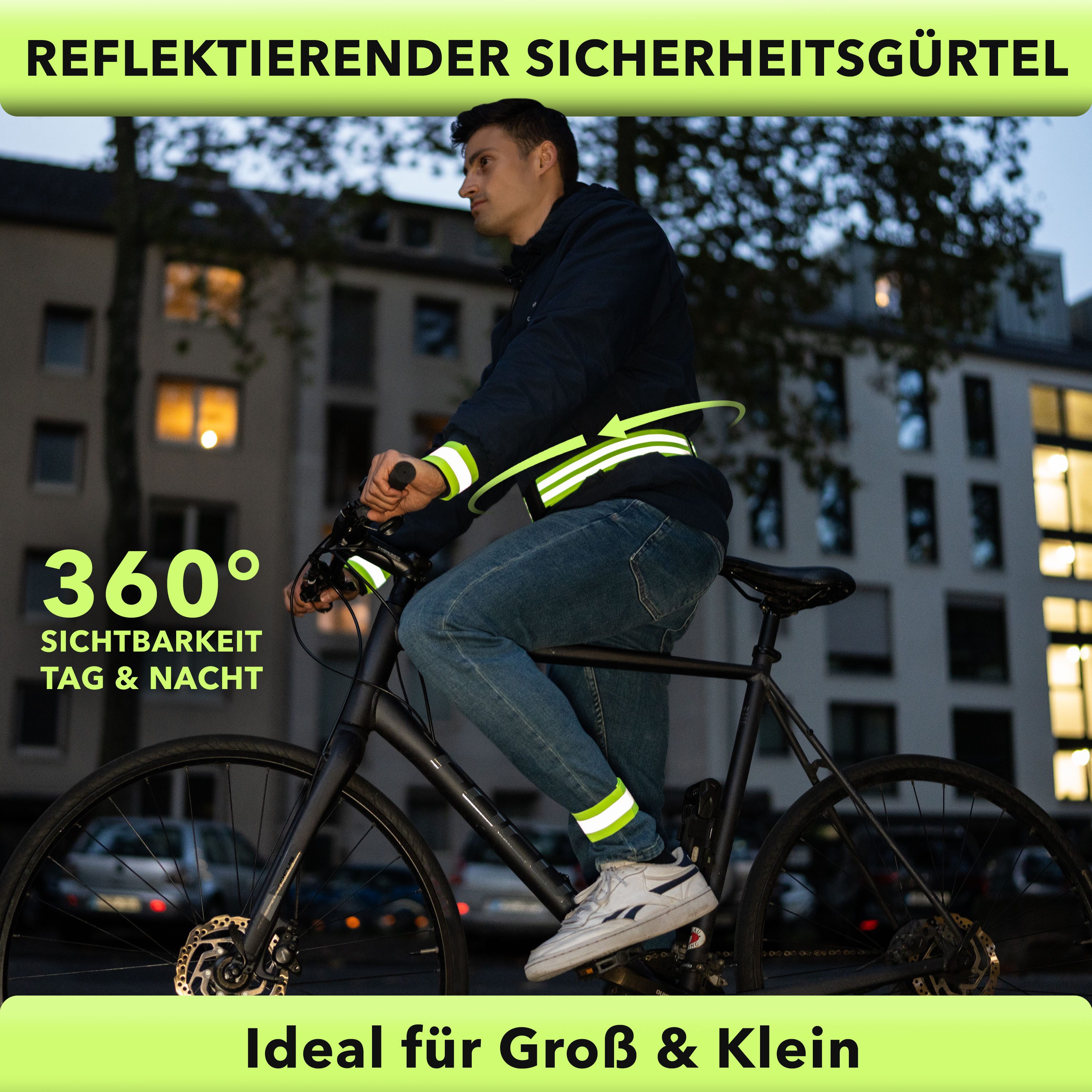 AVANA Hüftgürtel Reflektor Gürtel Reflektorgurt Reflektierender Sicherheitsgürtel Gurt (Reflexgurt) hohe Sichtbarkeit, Joggen, Fahrradfahren, Reflektorgürtel