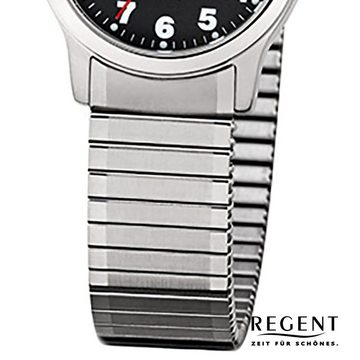 Regent Quarzuhr Regent Damen Herren-Armbanduhr silber, Damen, Herren Armbanduhr rund, klein (ca. 28mm), Edelstahlarmband
