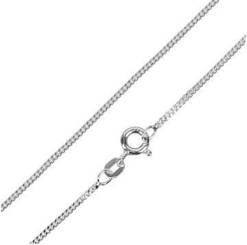 unbespielt Silberkette Halskette 1,4 mm Flachpanzerkette 2 x diamantiert 925 Silber 45 cm, Silberschmuck für Damen und Herren