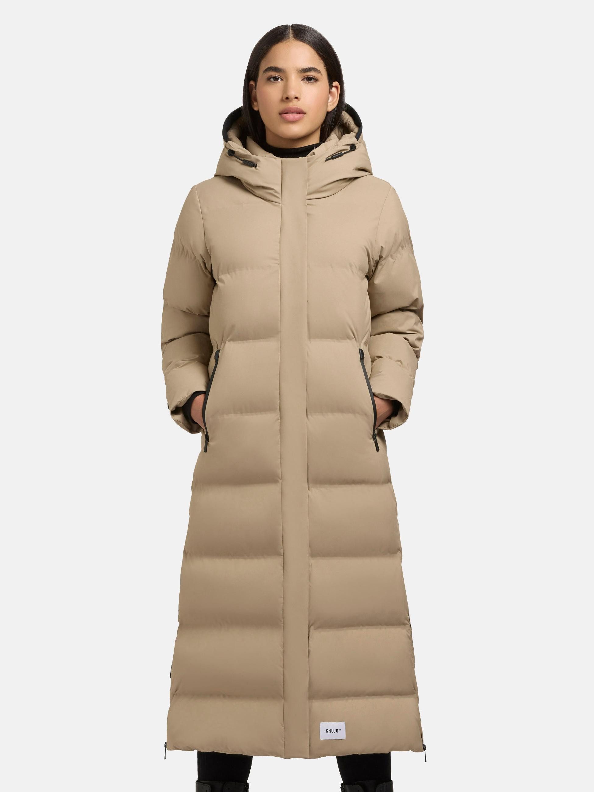 khujo Steppmantel Mayla2-YM Warmer Damen Wintermantel mit großer Kapuze
