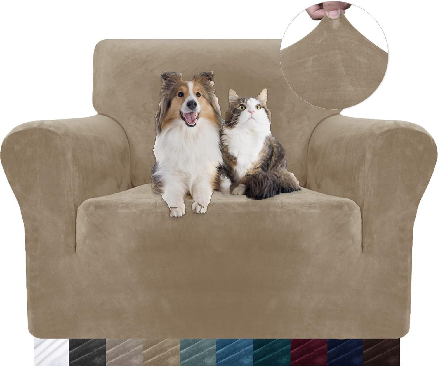 Minicloss Sofahusse 1/2/3/4 Sitzer Sofabezug, Modern Sofaüberwurf Elastische Couchbezug, waschbarer, mit Armlehne, Protector für Hunde Haustiere