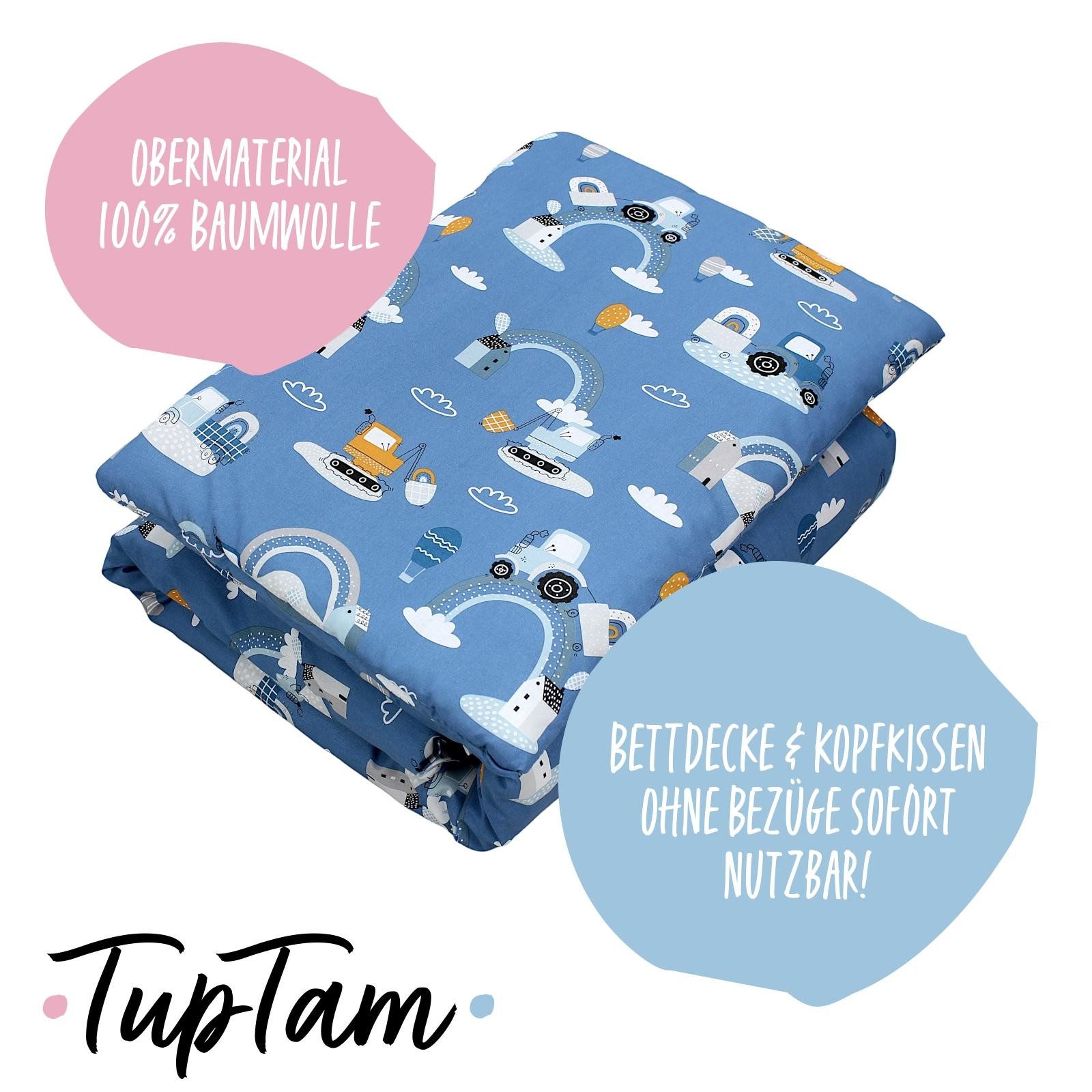 TupTam Kinderbettdecke Kinder Gemusterte Bettdecken Set Ganzjahresdecke Kopfkissen 2tlg.
