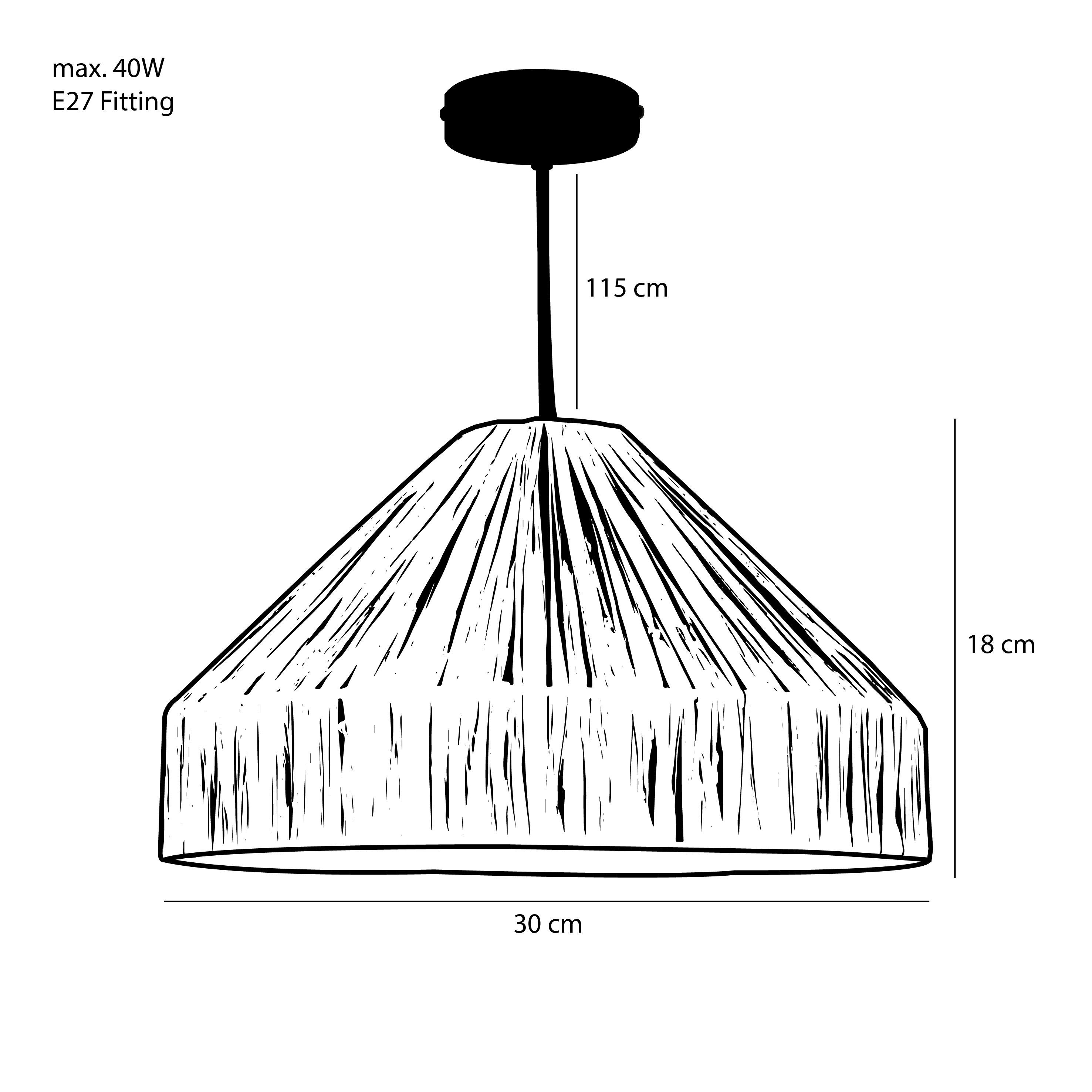 Mica Decorations Pendelleuchte Mica Decorations Elisa Deckenlampe h.braun 40W-E27 - h18xd30cm