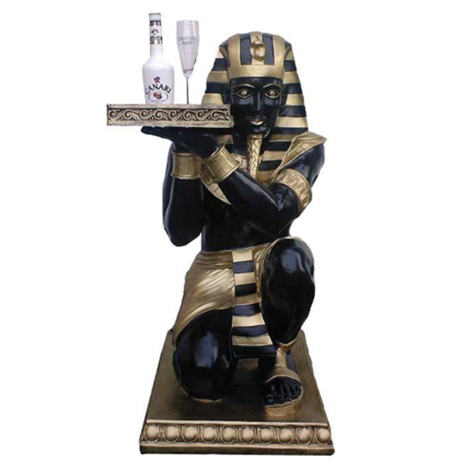 JVmoebel Skulptur Ägyptische Pharao Figur aus Kunststoff Beistelltisch Tisch Figuren Höhe 90 cm