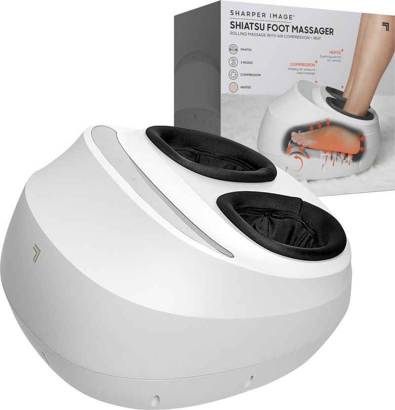 Sharper Image Shiatsu-Fußmassagegerät mit Luftkompression, Massagerolle, Fußmassage, mit Timer- & Wärmefunktion