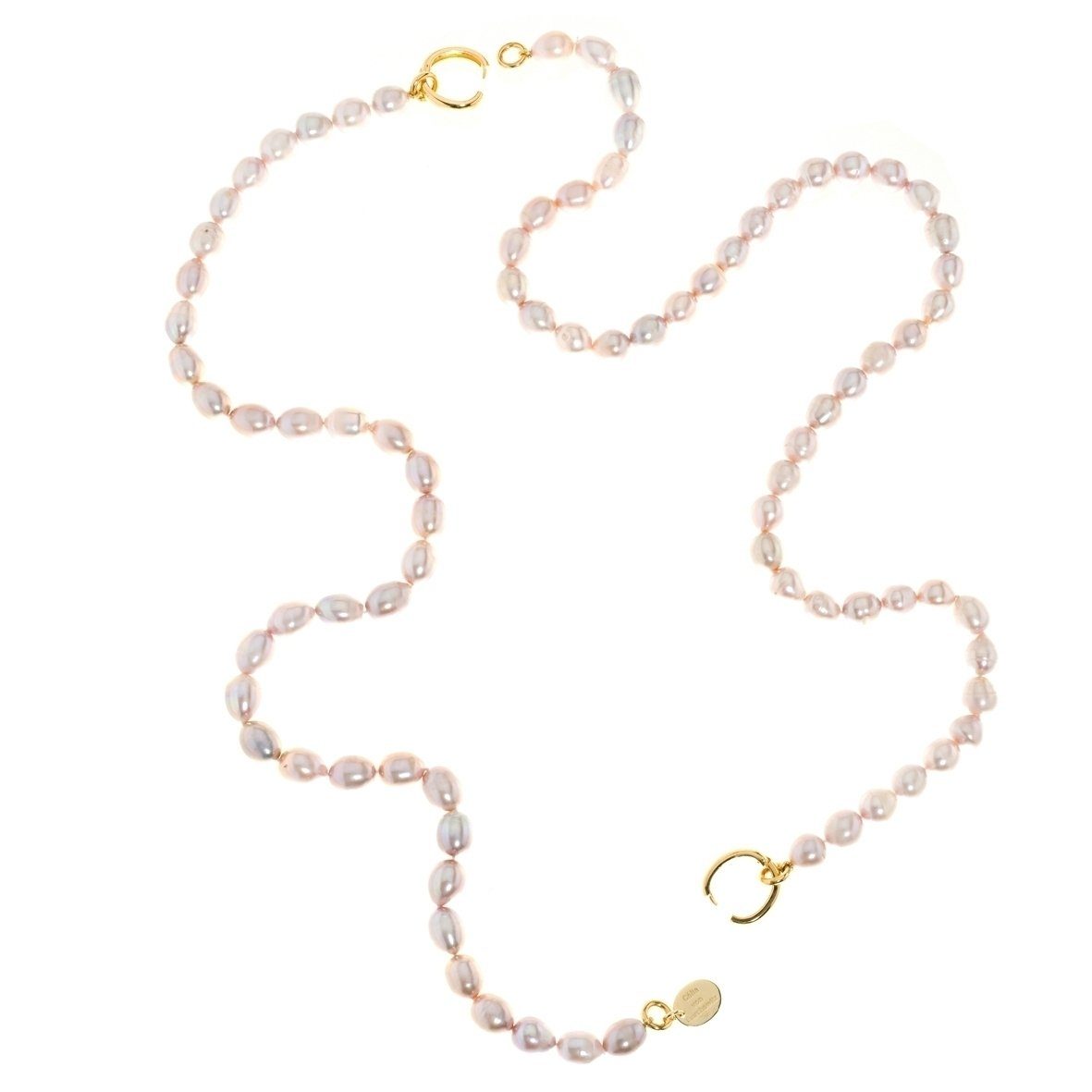 Célia von Barchewitz Perlenkette »Perlenkette Damen gold lang oder kurz, Y- Kette« (2-tlg), ovale Süßwasserzuchtperlen 11-12mm, 925 Silber rhodiniert  oder vergoldet online kaufen | OTTO