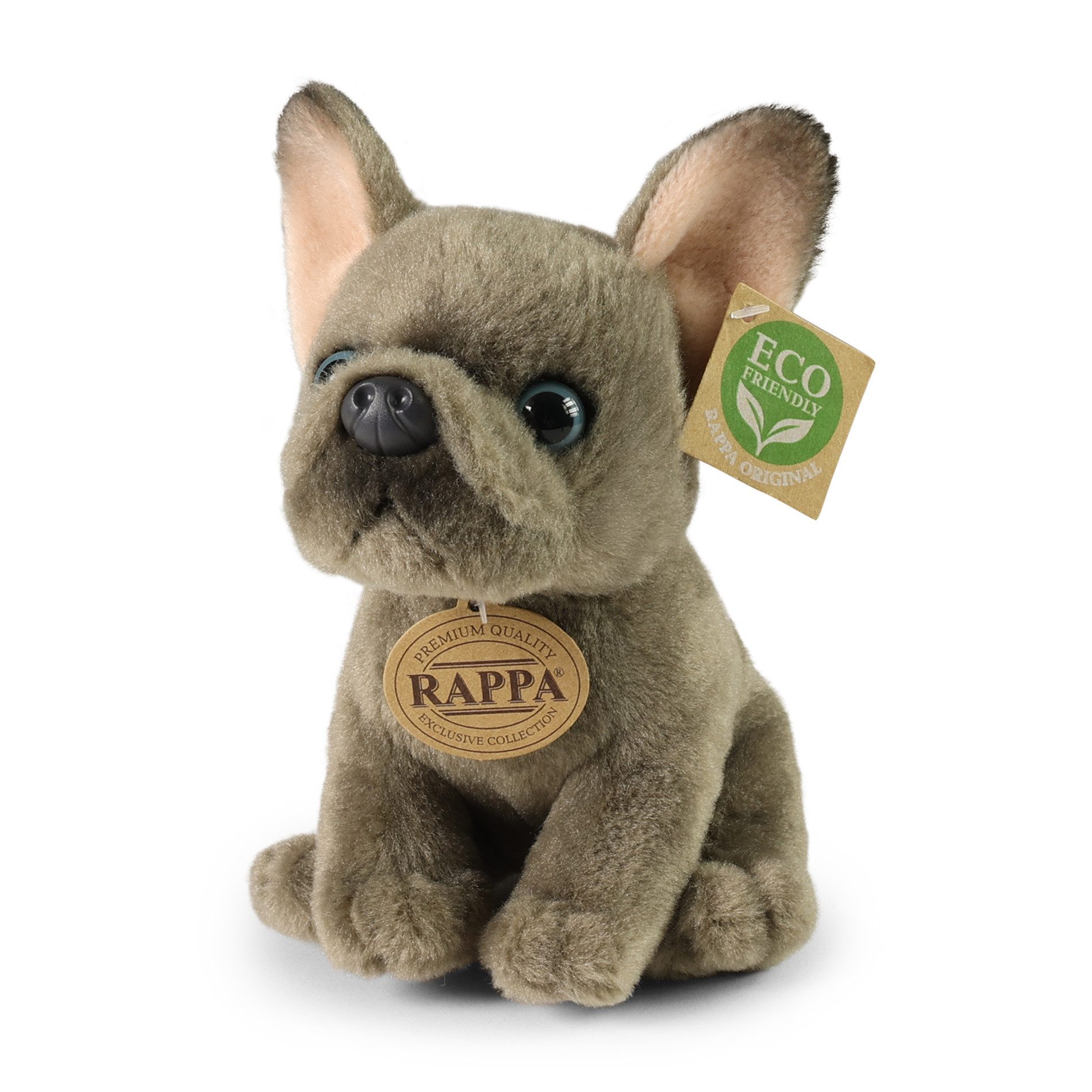 Kuscheltier Französische Bulldogge 18 cm sitzend grau Plüschhund Stofftier