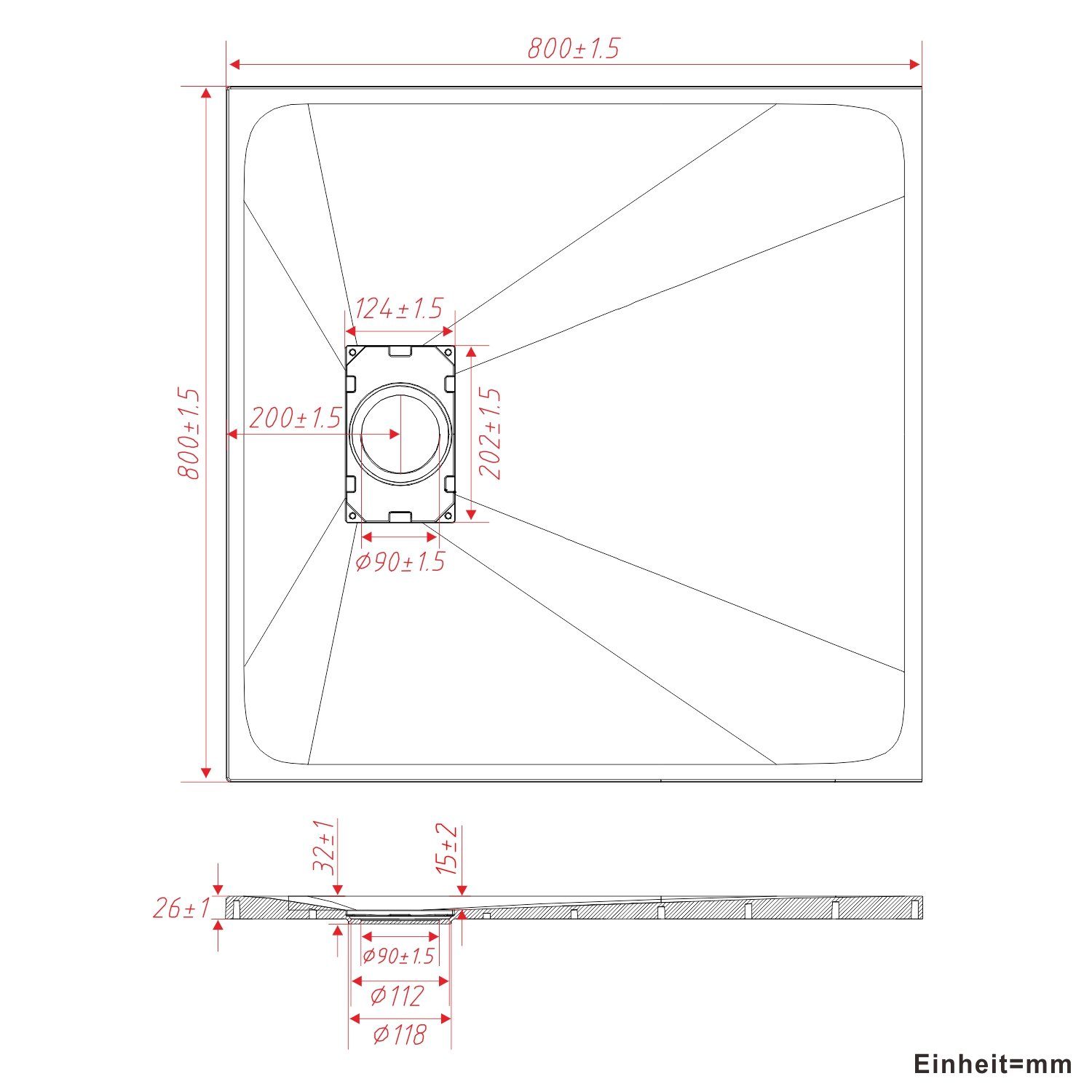 AQUABATOS Eckduschwanne Duschwanne 80x80 SMC Duschtasse günstig online kaufen