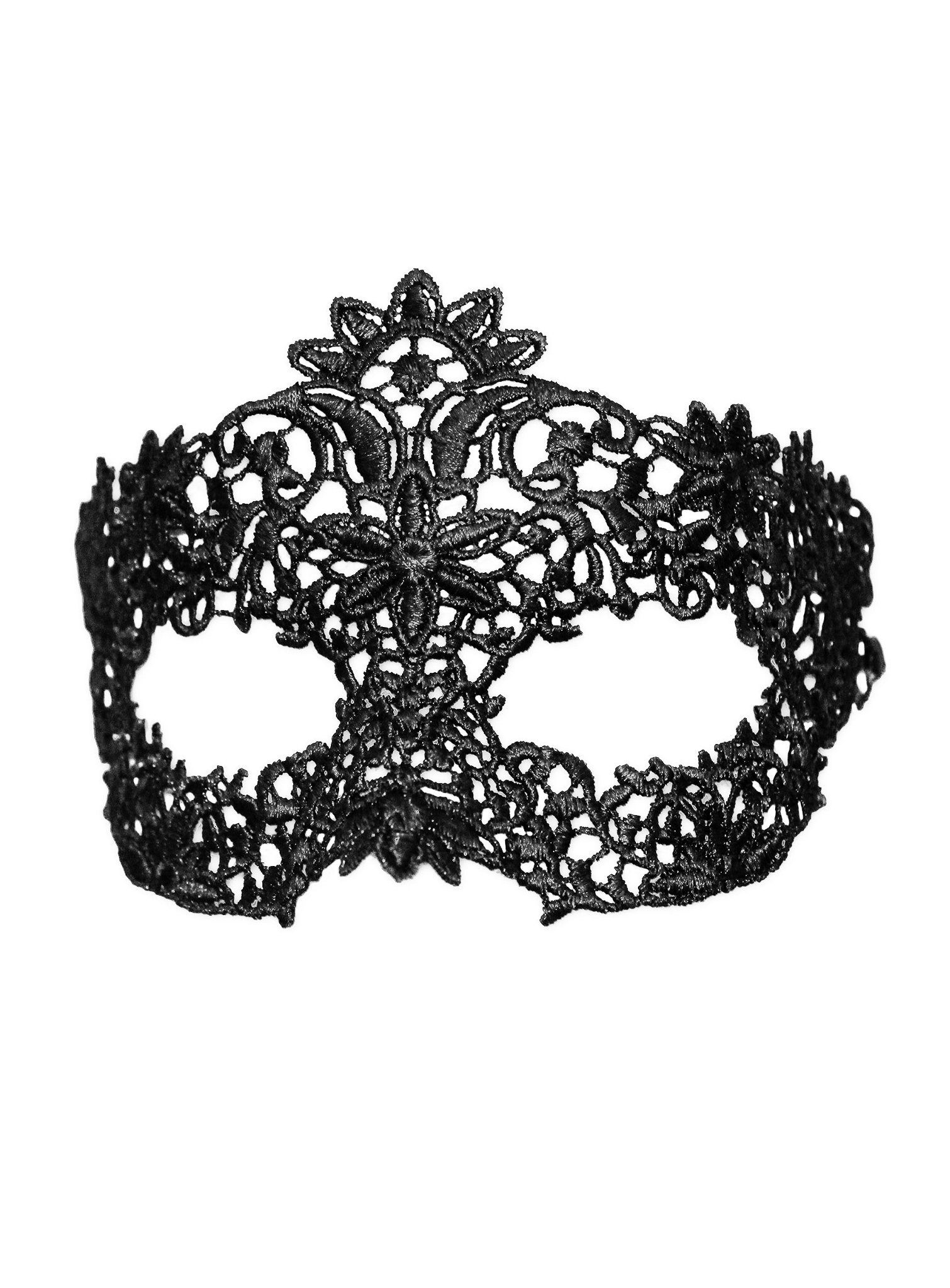 Metamorph Verkleidungsmaske Schwarze Spitzenmaske floral - Maske für Fasching, Filigrane Augenmaske aus Stoff