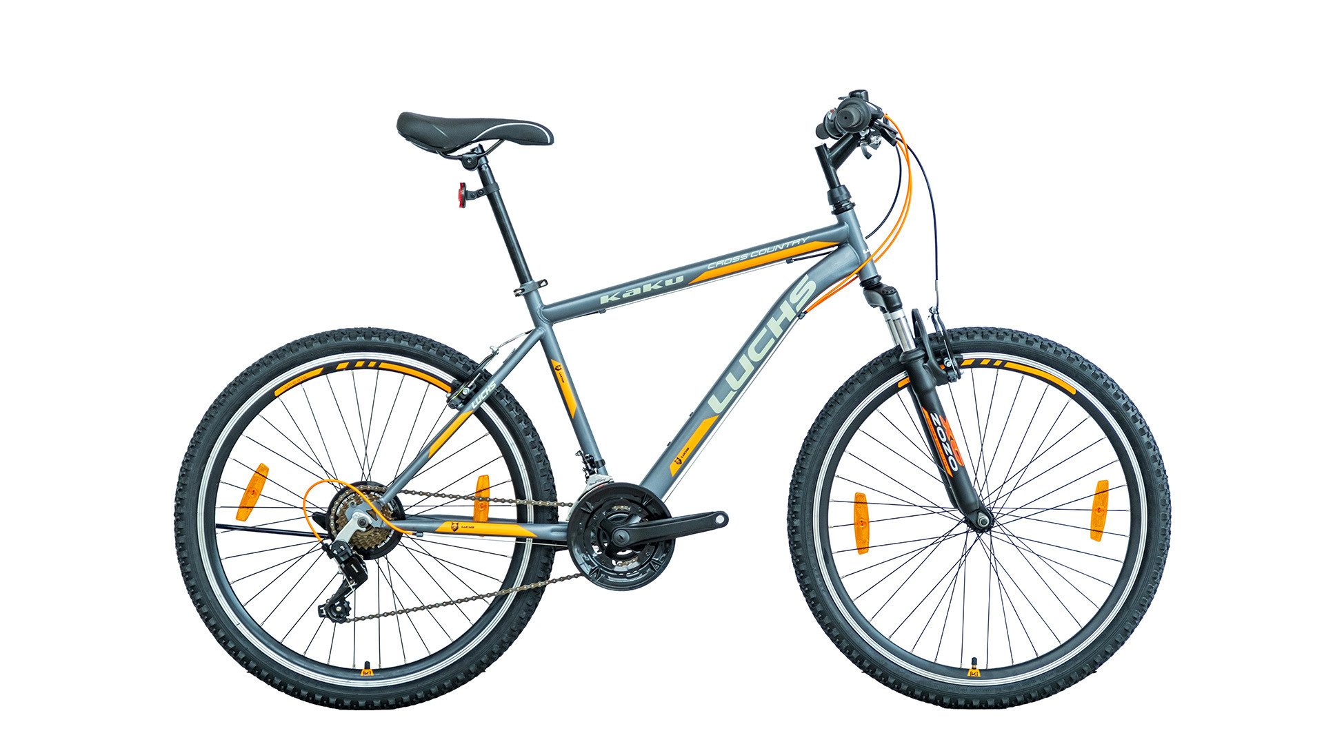 LUCHS Mountainbike KAKU 24 & 26 Zoll Jugendfahrrad Fahrrad Jungen sportliches Alltagsrad, 21 Gang Shimano, Kettenschaltung, 3 Farben und 2 Größen Verfügbar (Blau/Rot/Orange)
