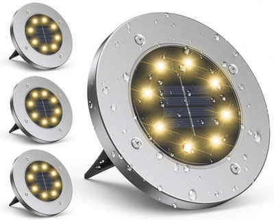 JOKA international Bodenleuchte Solar Bodenleuchte 4er Set mit je 8 LEDs (4-St)