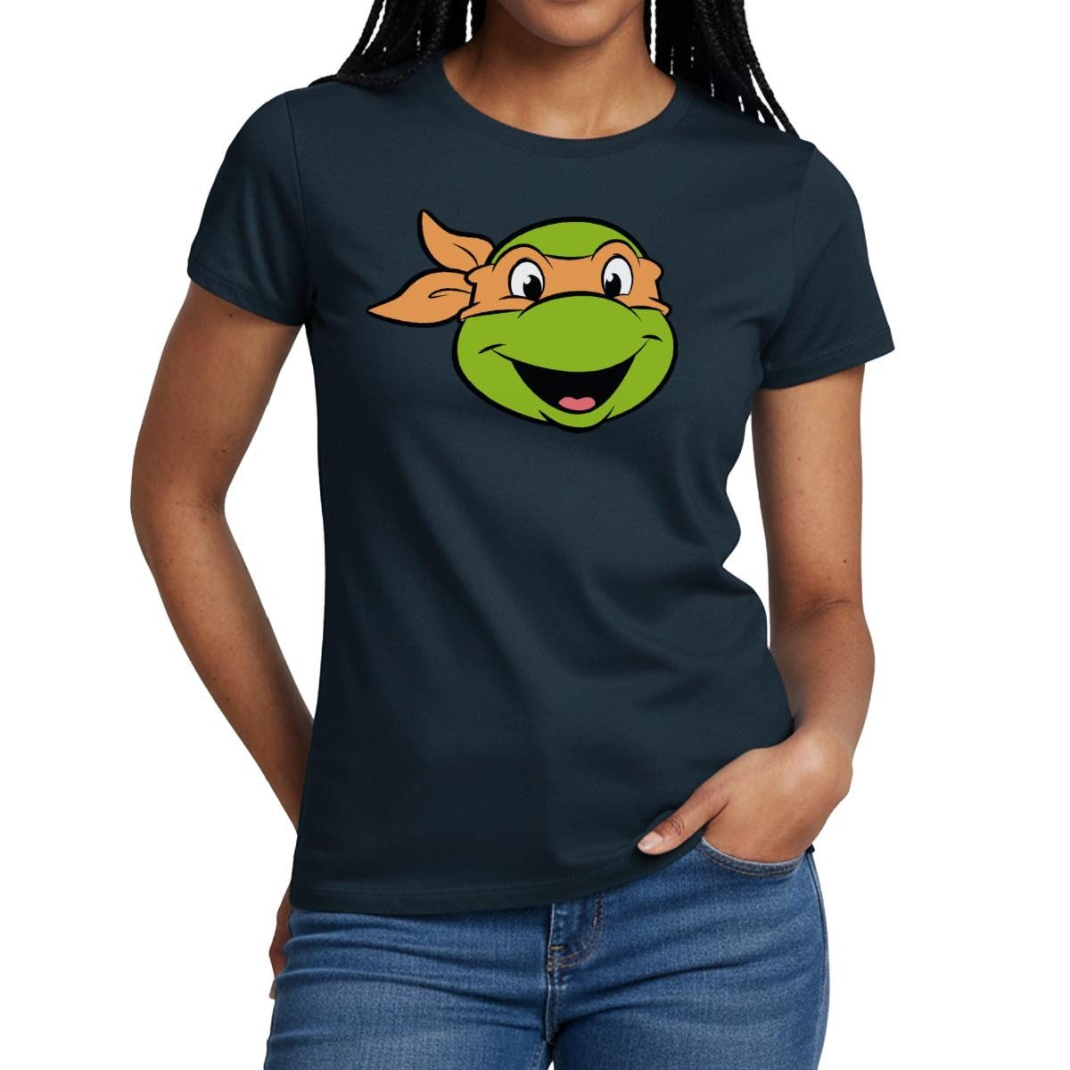 Spreadshirt T-Shirt Teenage Mutant Ninja Turtles Michelangelo Kostüm Frauen T-Shirt (1-tlg) Slim Fit, fällt klein aus