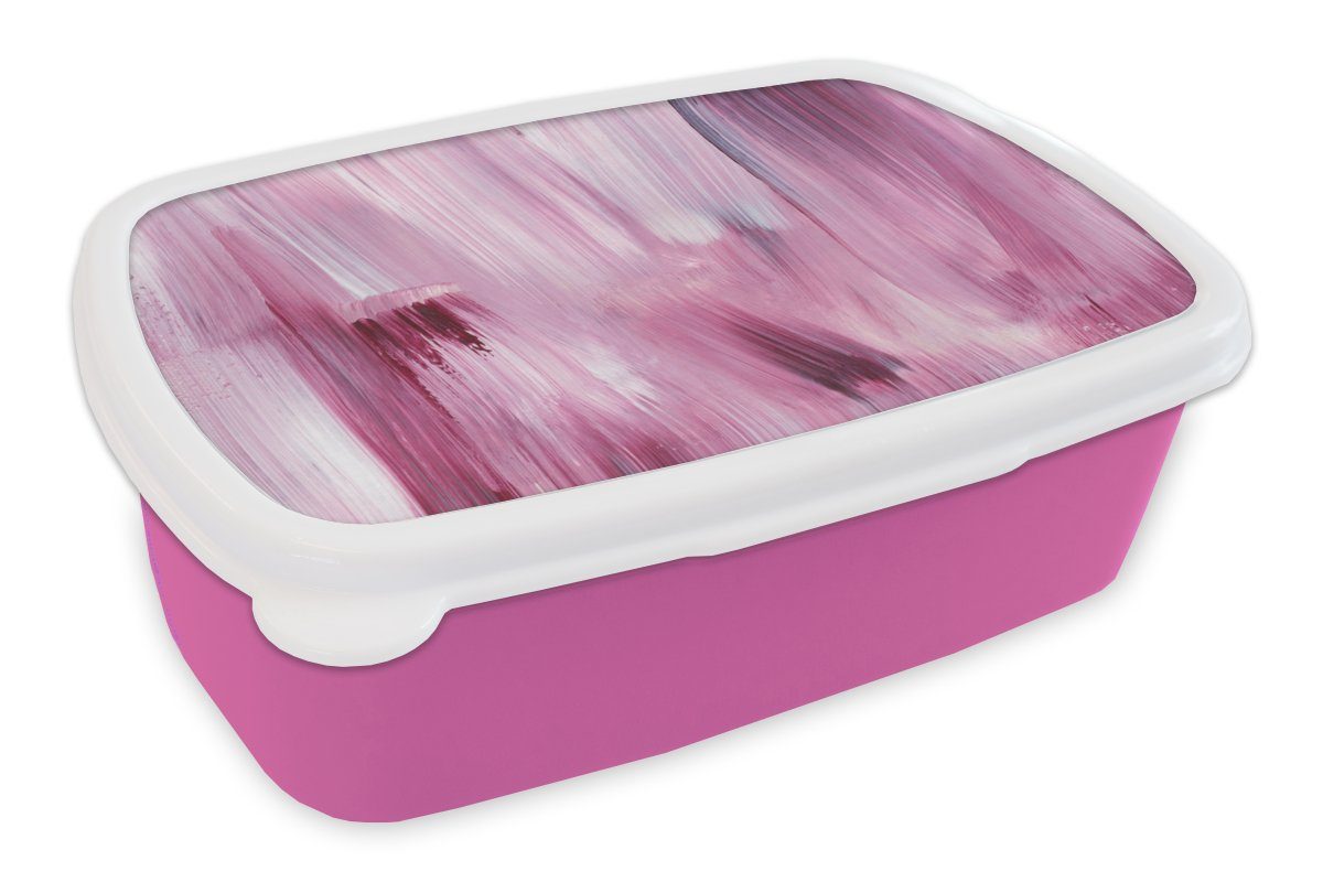 MuchoWow Lunchbox Farben - Farbe - Rosa, Kunststoff, (2-tlg), Brotbox für Erwachsene, Brotdose Kinder, Snackbox, Mädchen, Kunststoff