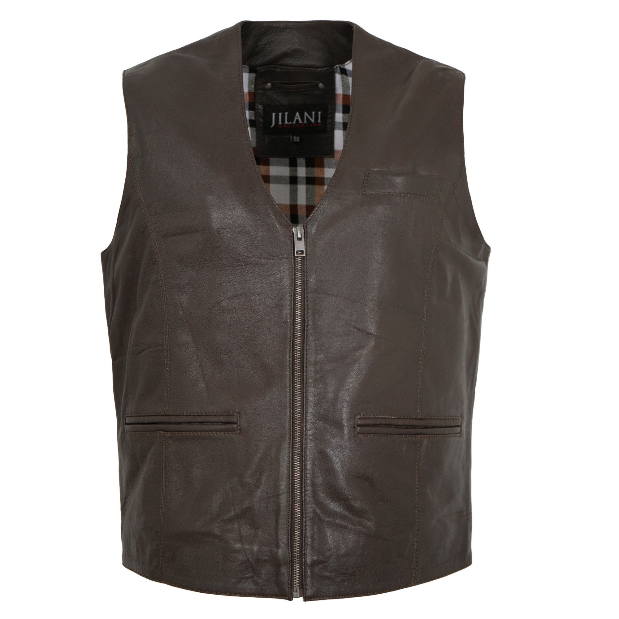 Jilani Lederweste Prospo Jilani Collection - Herren Lederweste Lammnappa dunkelbraun