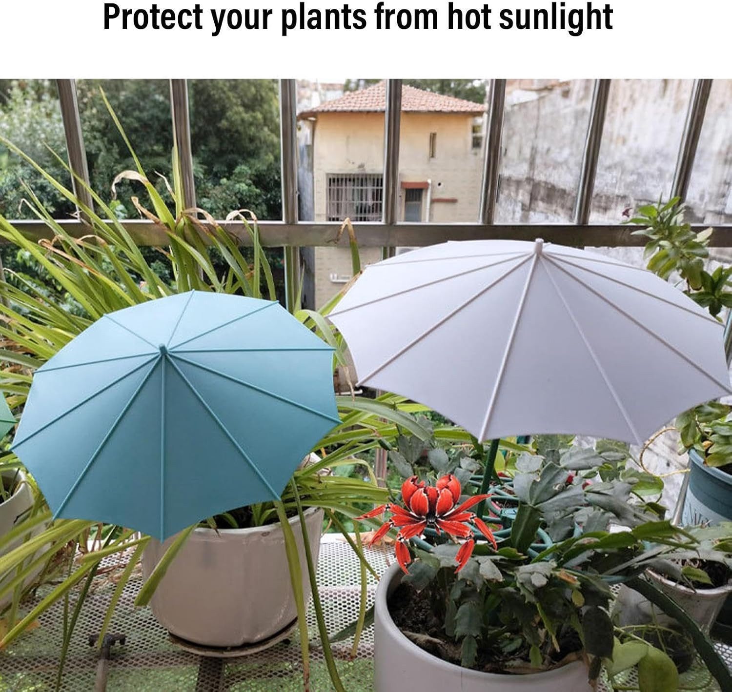 FELIXLEO Sonnenschirm 3 Pack Plant Shade Umbrella 34x26.5cm PP Garden Protection Covers – Bild 4 von 5