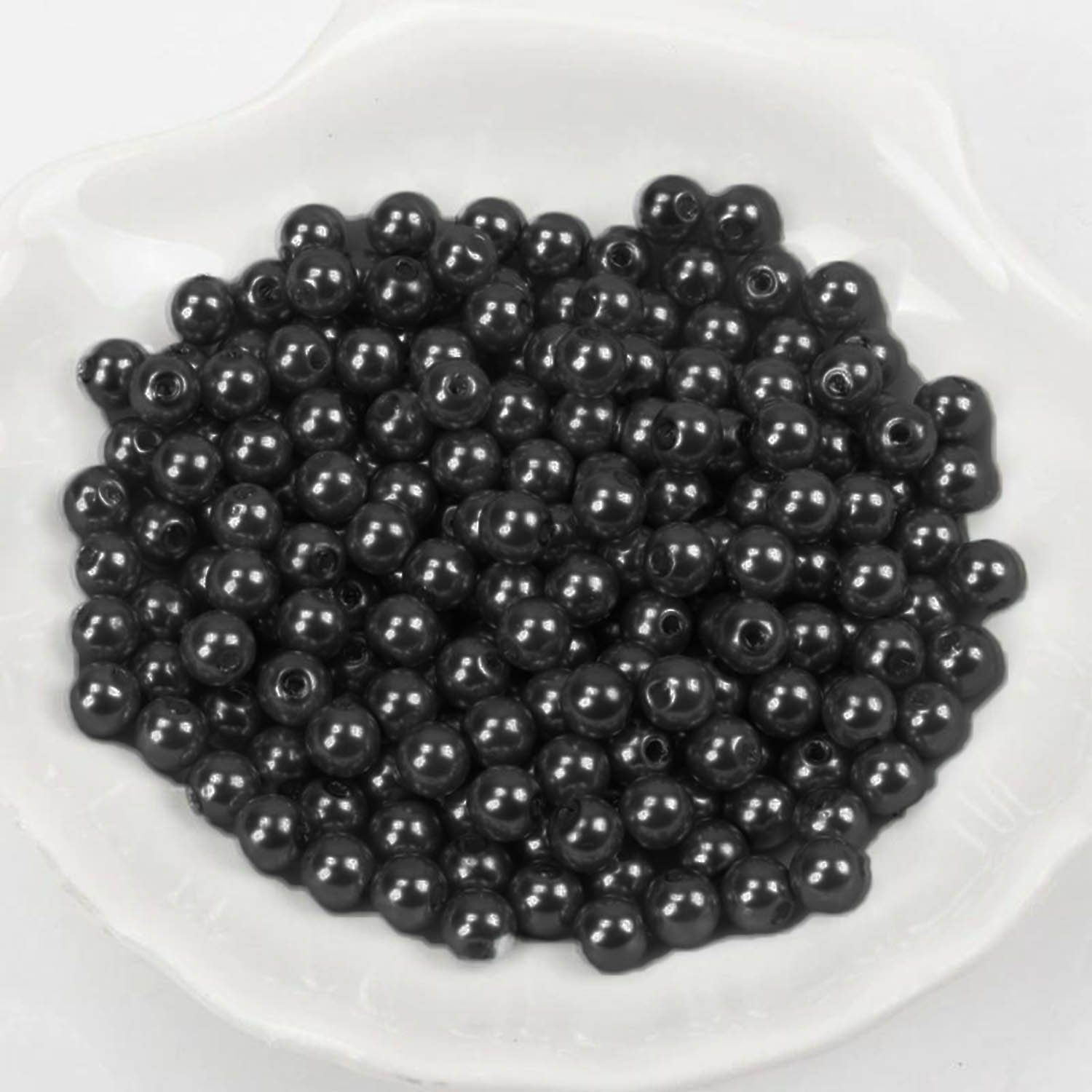 Kopper-24 Bastelperlen Wachsperlen ca. 100 Stück, 8mm, Schwarz