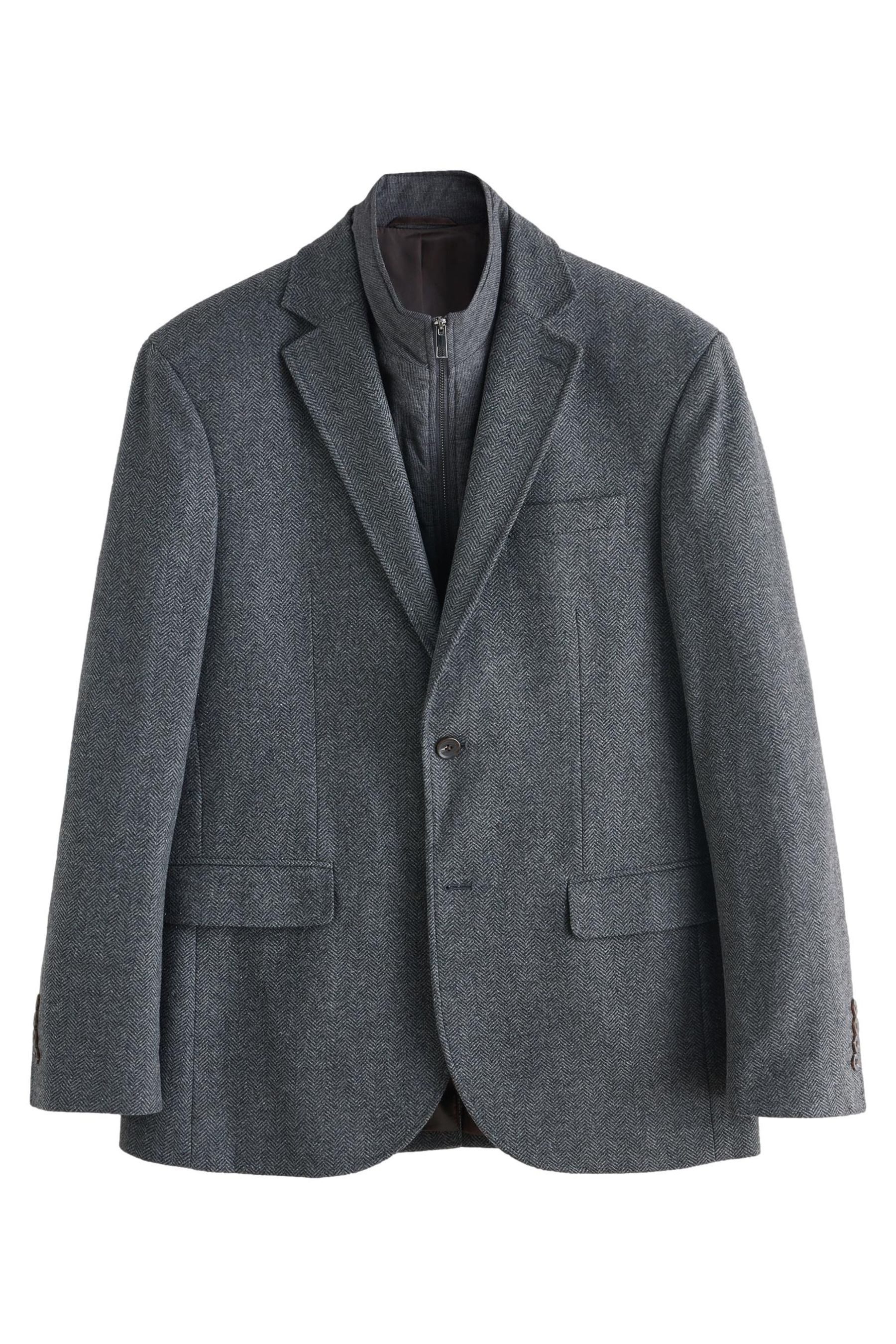 Next Куртки блейзер Regular Fit Hybrid-Sakko mit Innenweste, Fischgrät (1-tlg)