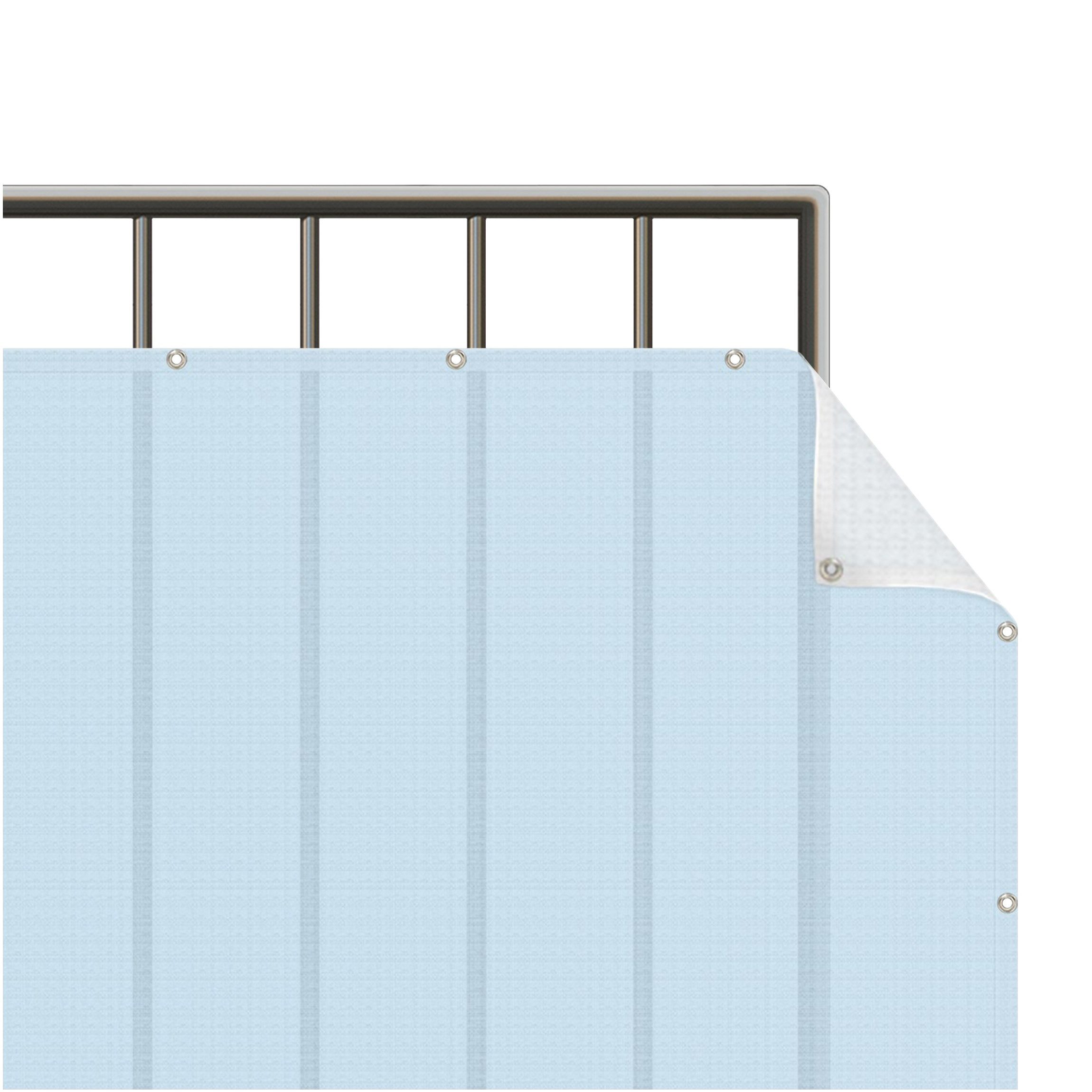 Bilderdepot24 Balkonsichtschutz Sichtschutz Balkon Einfarbig Modern Himmelblau Balkonbespannung (1m bis 10m fein gelochter Sichtschutz aus Mesh für Geländern & Zäunen, Fertig geöst, inkl. Kabelbindern zur Anbringung) Sichtschutz Terrasse Balkontuch Balkonverkleidung Windschutz Terrasse