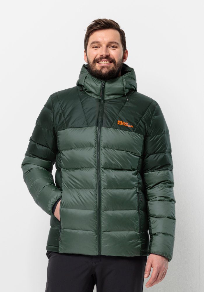 Top-Management-Position Jack Wolfskin Daunenjacke NEBELHORN DOWN hedge-green HOODY M