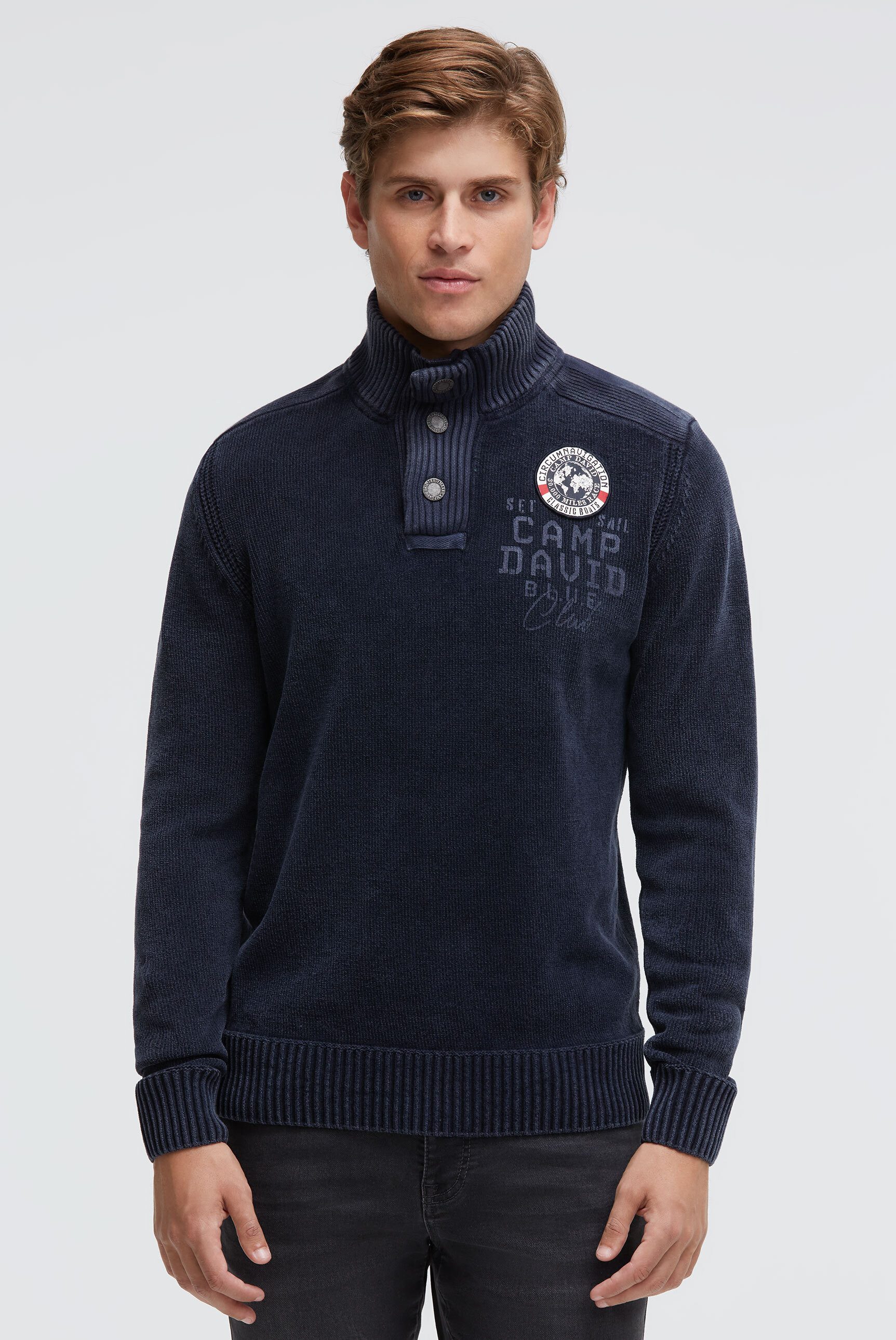 CAMP DAVID Troyer im Stone Washed Look günstig online kaufen