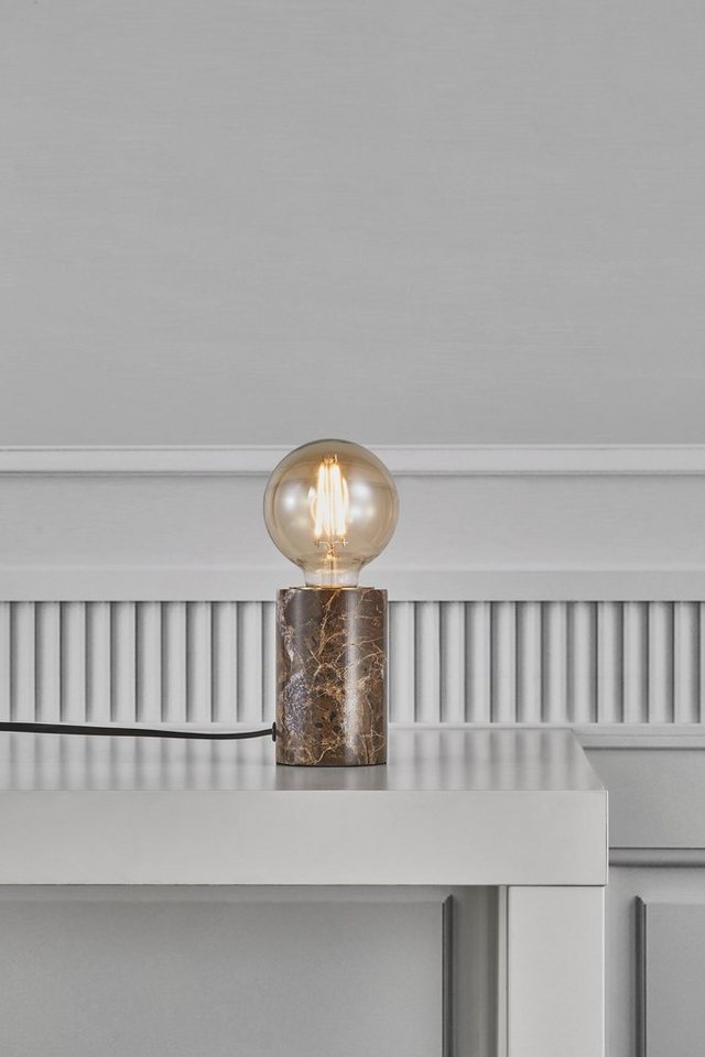 Nordlux Tischleuchte Siv Marble, ohne Leuchtmittel, Natürlicher Stil,  einzigartige Marmorstruktur, für E27 LED Leuchmittel