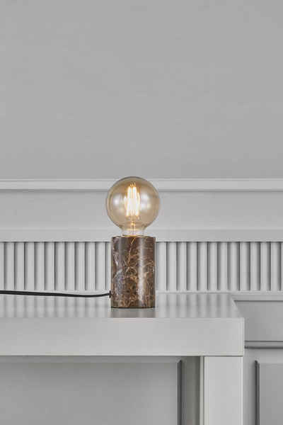 Nordlux Tischleuchte Siv Marble, ohne Leuchtmittel, Natürlicher Stil, einzigartige Marmorstruktur, für E27 LED Leuchmittel