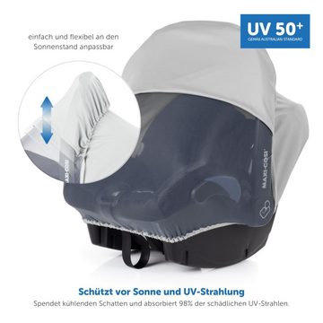 Zamboo Babyschale 3in1 Verdeck - Grau, Sonnenschutz für Babyschale & Maxi Cosi, Insektenschutz, Schlummerverdeck