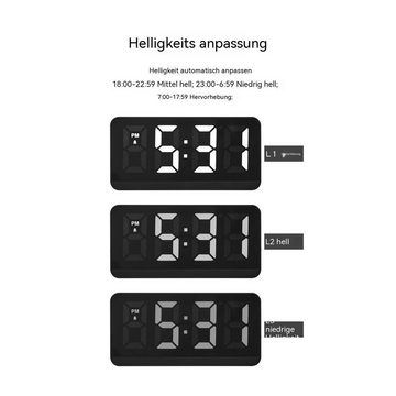 AUKUU Wecker Uhr Uhr RGB Farbwechsel kreative bunte LED elektronische Uhr Wecker Desktop Wanduhr leuchtende Uhr