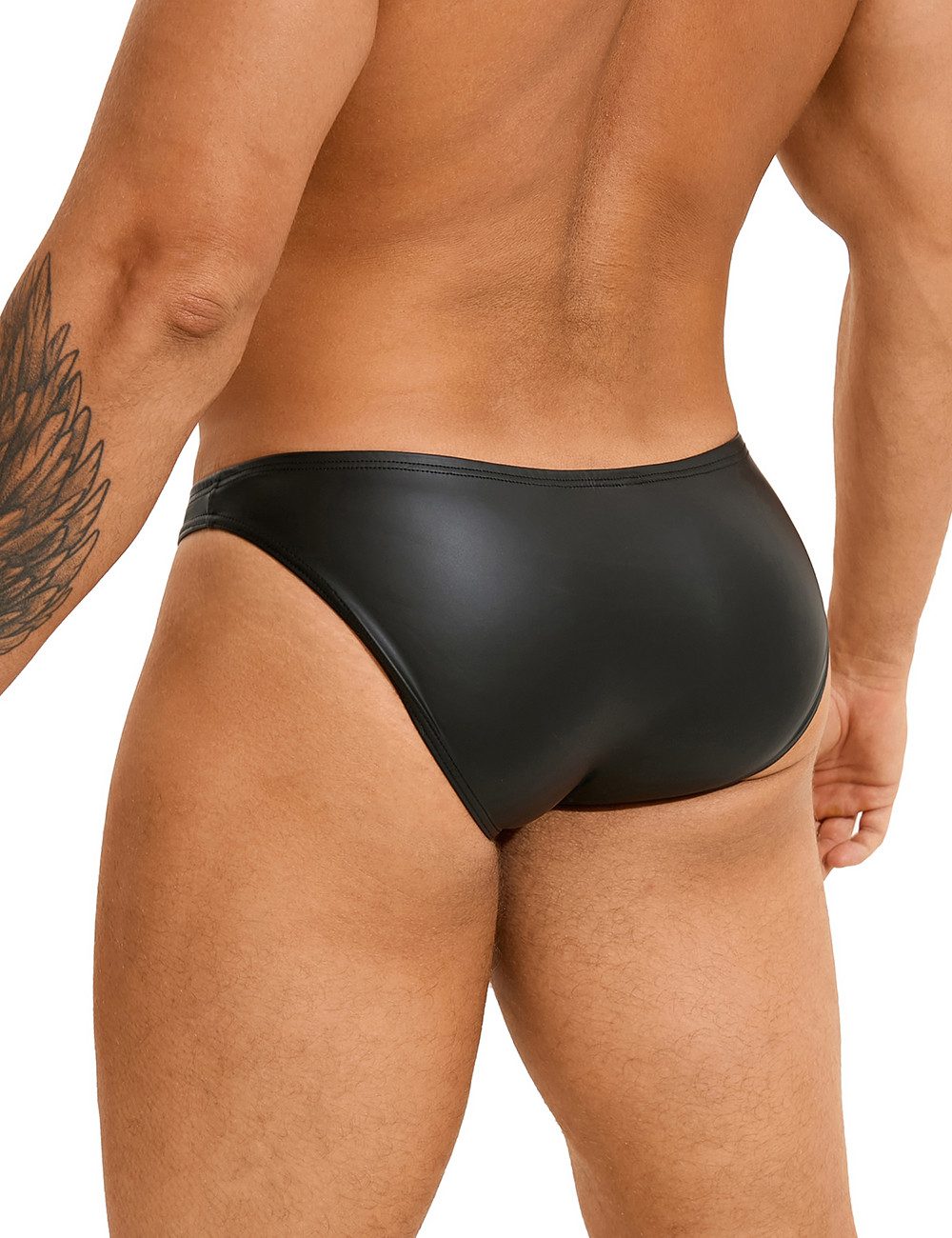 Lau-Fashion Slip Lack Leder Slip Herren Wetlook Boxershorts Männer Unterwäsche S/M/L/XL