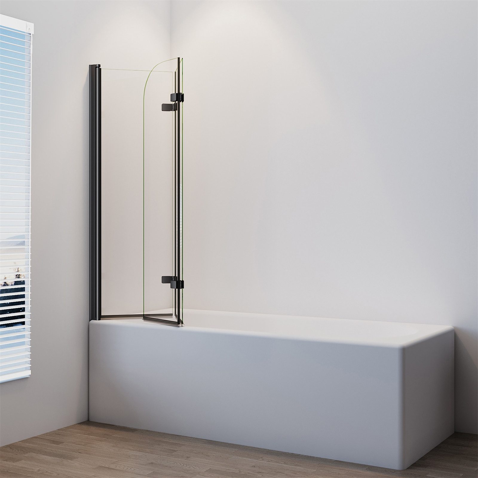 IMPTS Badewannenaufsatz Duschwand für Badewanne 3-teilig Badewannenaufsatz, Sicherheisglas, (Set), Faltwand Badewannenfaltwand Duschtrennwand