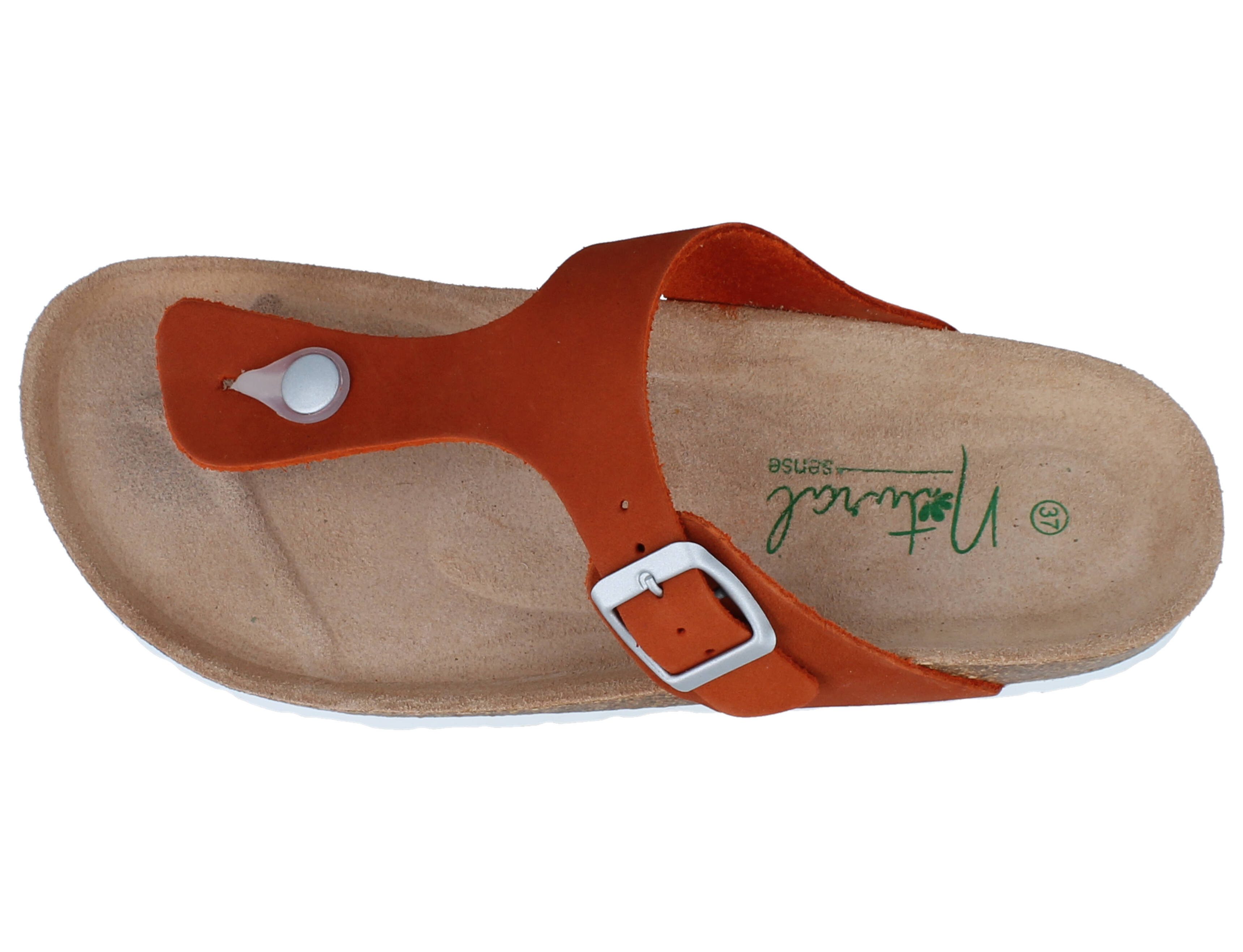 natural Sense NATURAL SENSE Damen Zehentrenner orange Leder - Größe: 40 Zehentrenner