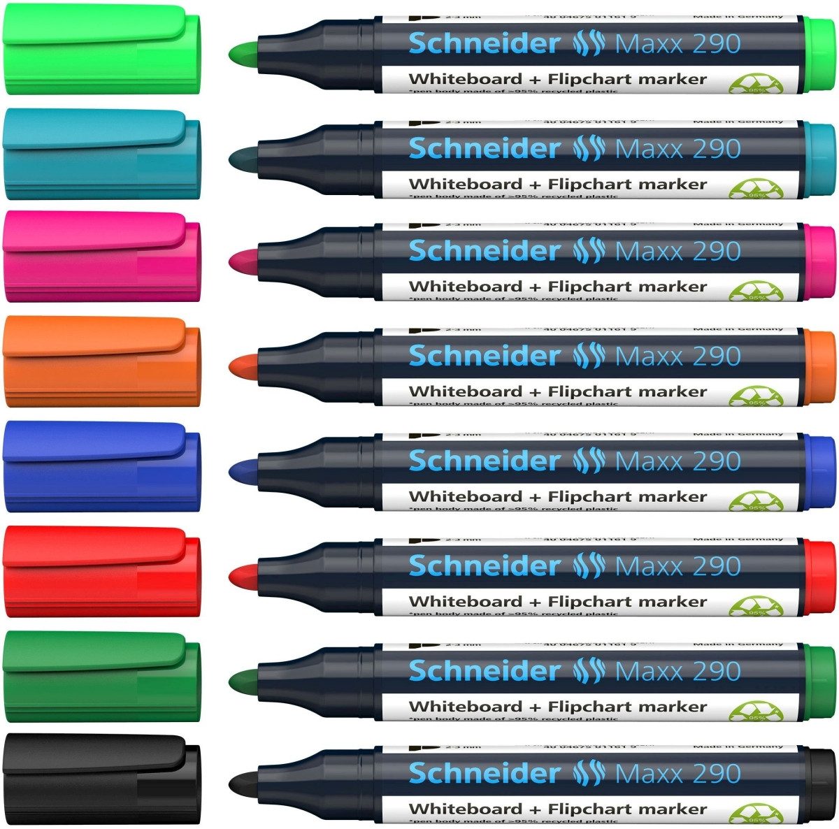 SCHNEIDER Whiteboard Marker Whiteboard- und Flipchartmarker 290 VE=8 Stück sortiert