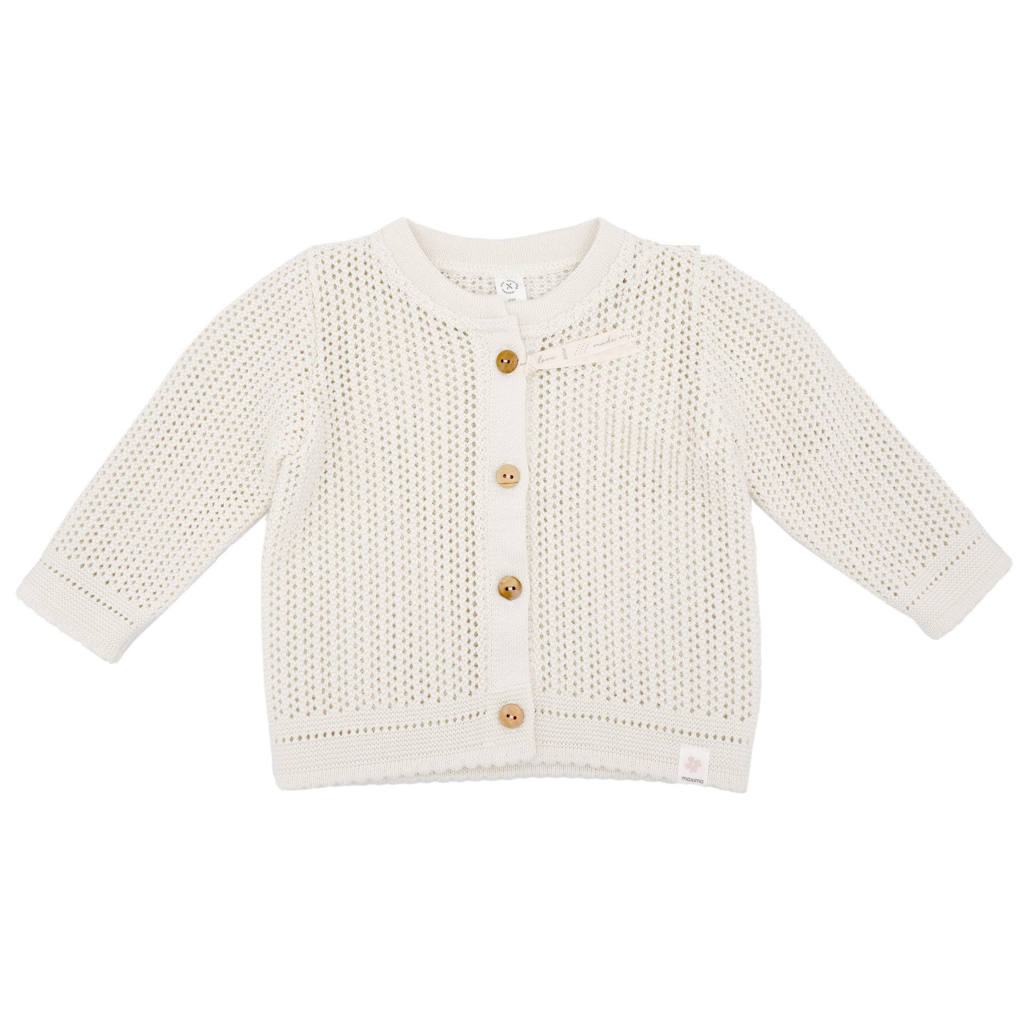 Fleecejacke GOTS BABY-Strickjacke,Struktur Knöpfe