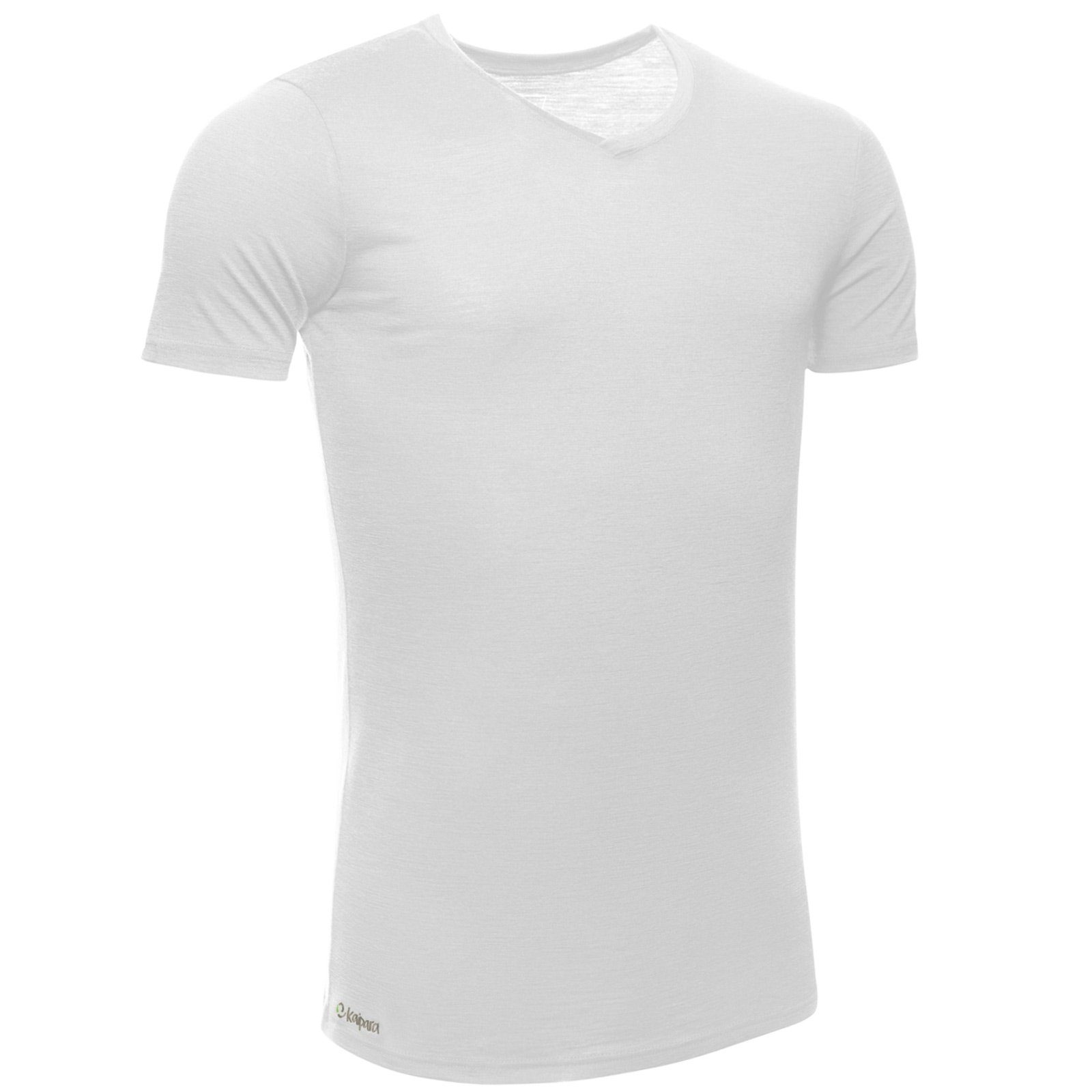 Slimfit aus Off-White light V-Neck Kurzarm Herren-Unterhemd Sportswear Merino reiner Kaipara Made Merinowolle Unterhemd 150g - Merino (1-St) Germany in