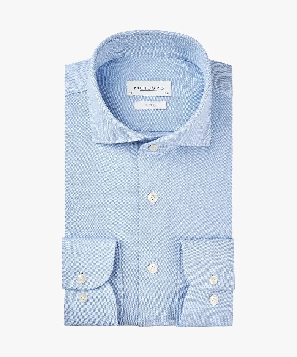 Profuomo Langarmhemd Knitted-Hemd - Slim Fit