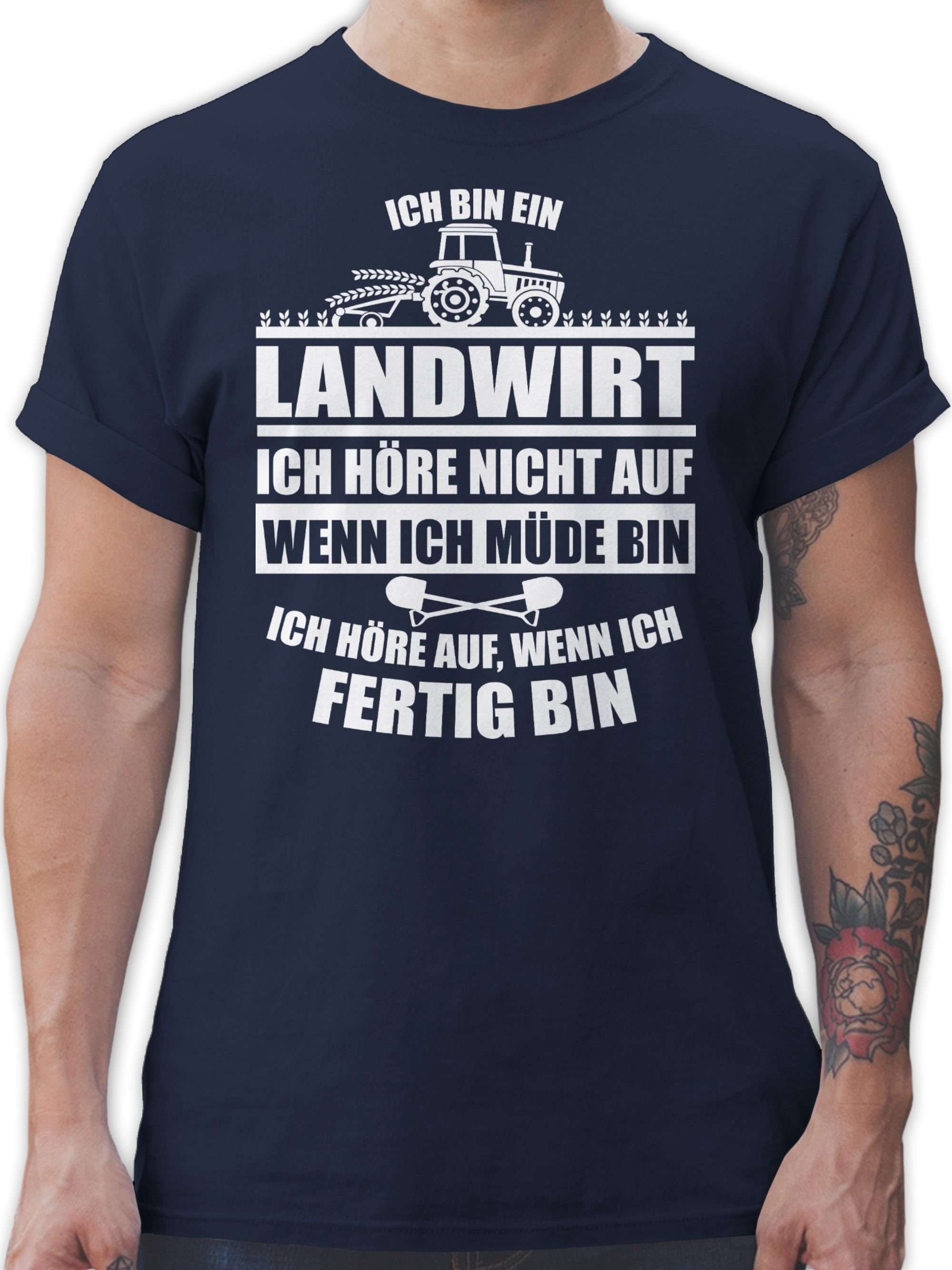 Shirtracer T-Shirt Ich bin ein Landwirt Landwirt Geschenk Bauer 03 Navy Blau