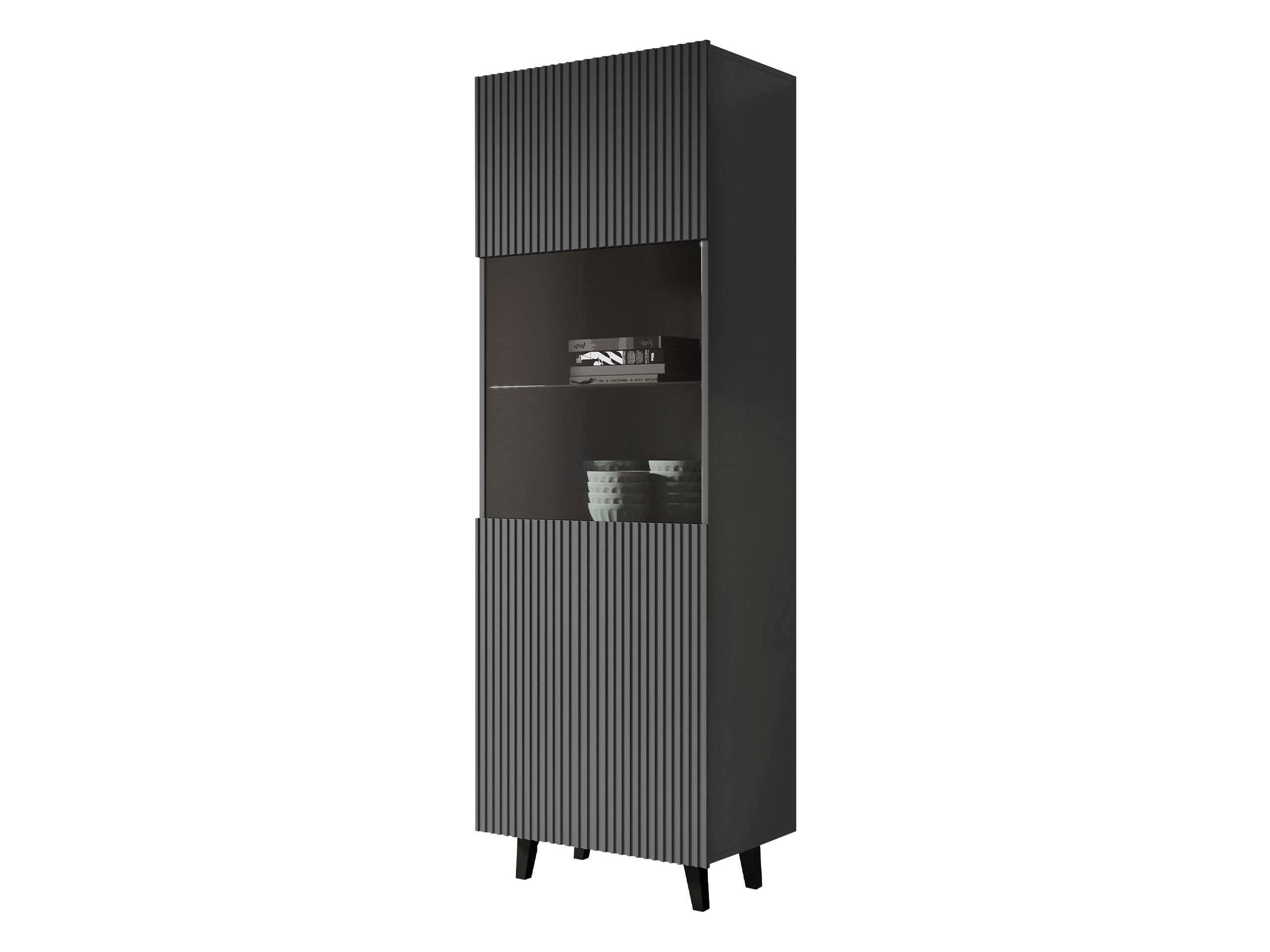 MIRJAN24 Vitrine Vamos Grey (mit Tür) günstig online kaufen