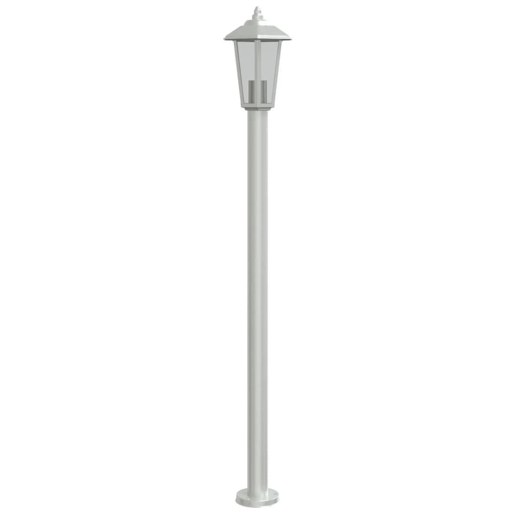 vidaXL Gartenleuchte Wegeleuchte Silbern 120 cm Edelstahl