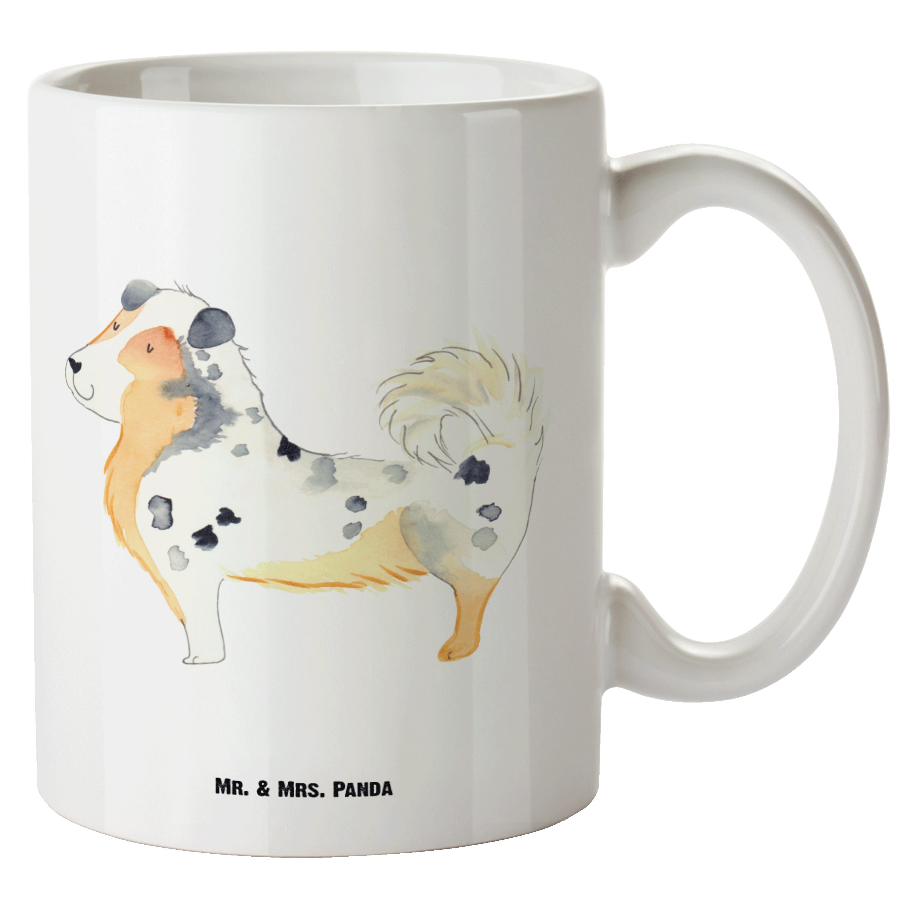 Mr. & Mrs. Panda Tasse Shepherd XL XL Weiß Geschenk, Keramik Hundebesitzer, Australien Vier, Tasse - Becher, 