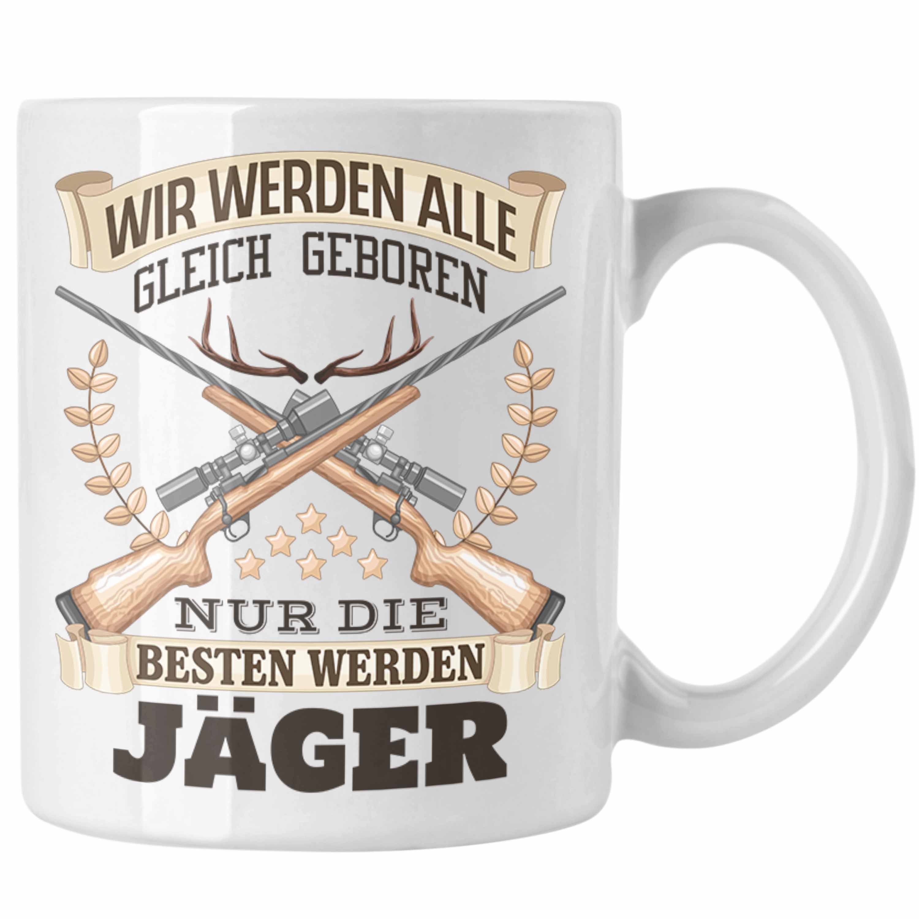 Trendation Tasse Jäger Tasse Geschenk Spruch Bester Jäger Jagd Weiss