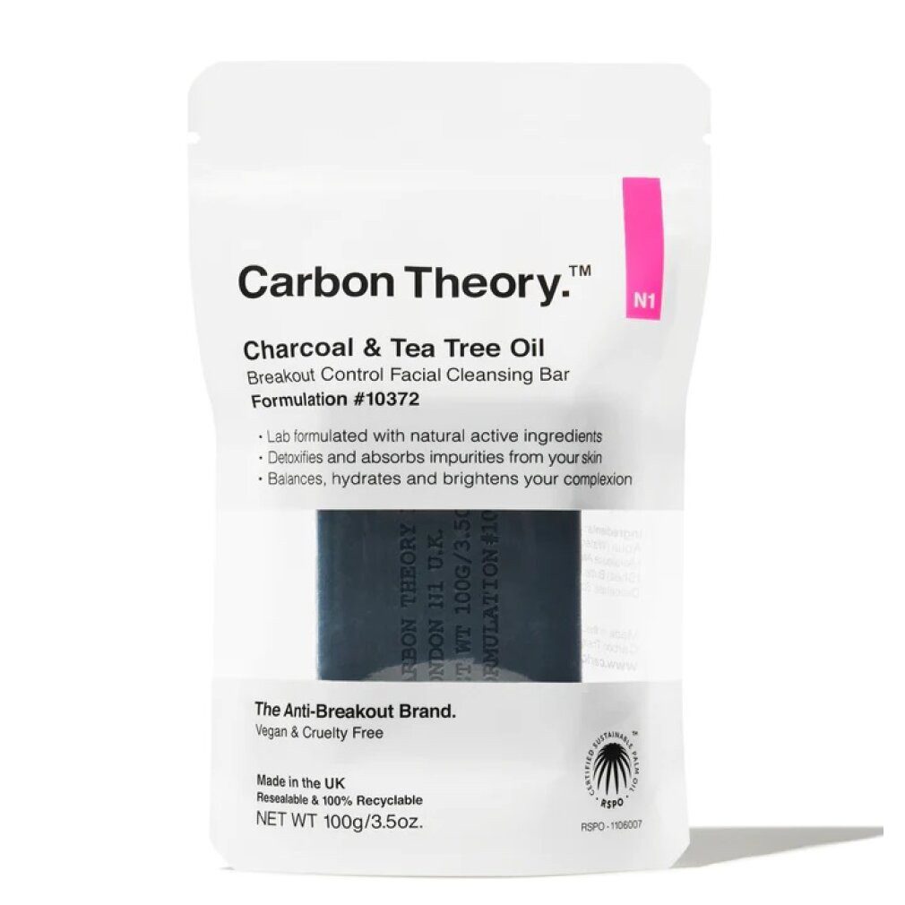 Carbon Theory Körperpflegemittel Charcoal & Teebaumöl Breakout Control Gesichtsreinigungsriegel 100 g