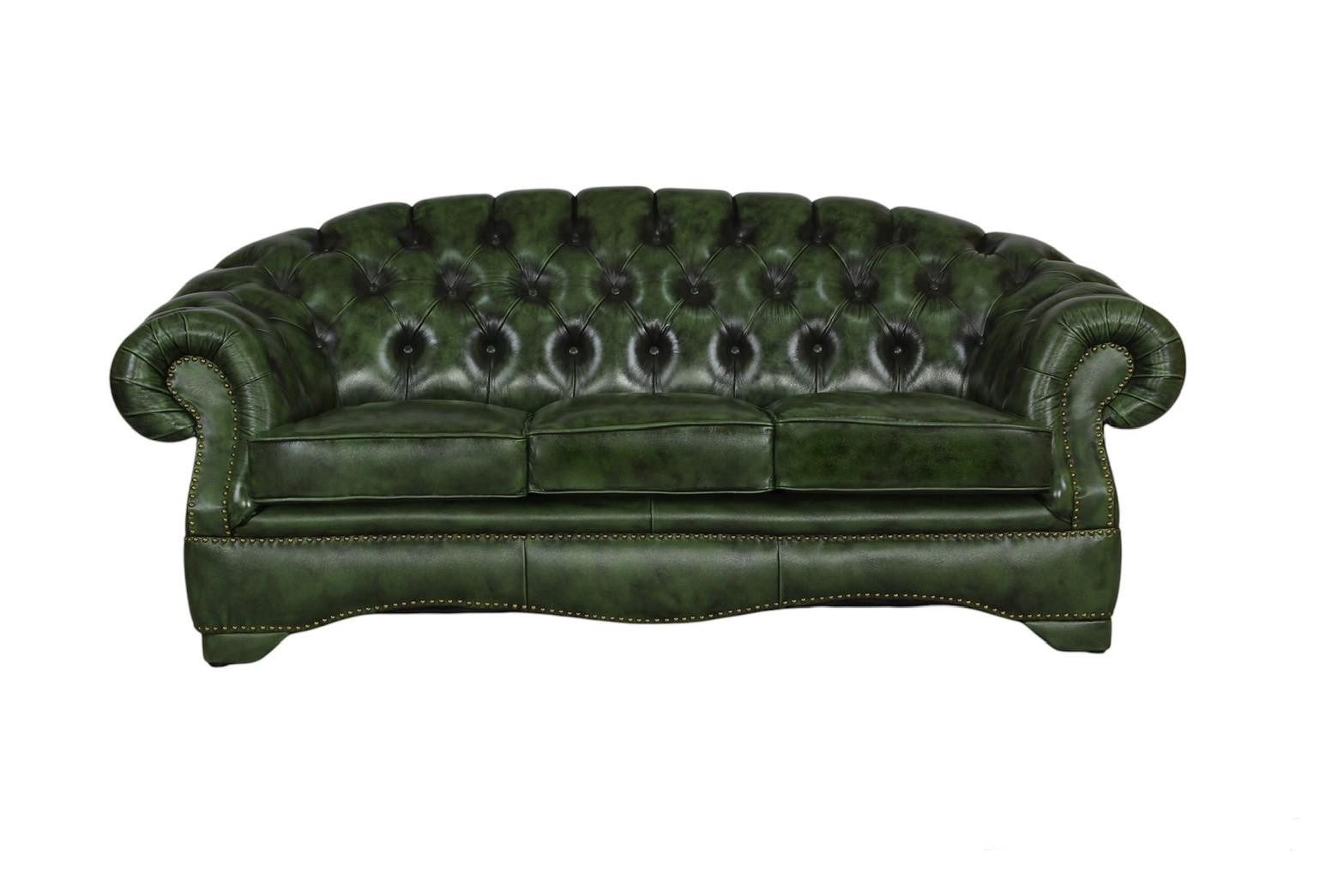 Salottini Chesterfield-Sofa XL 3er Sofa Chesterfield 3-Sitzer Couch Premier Deluxe, Taschenfederkern, Nägel von Hand eingeschlagen